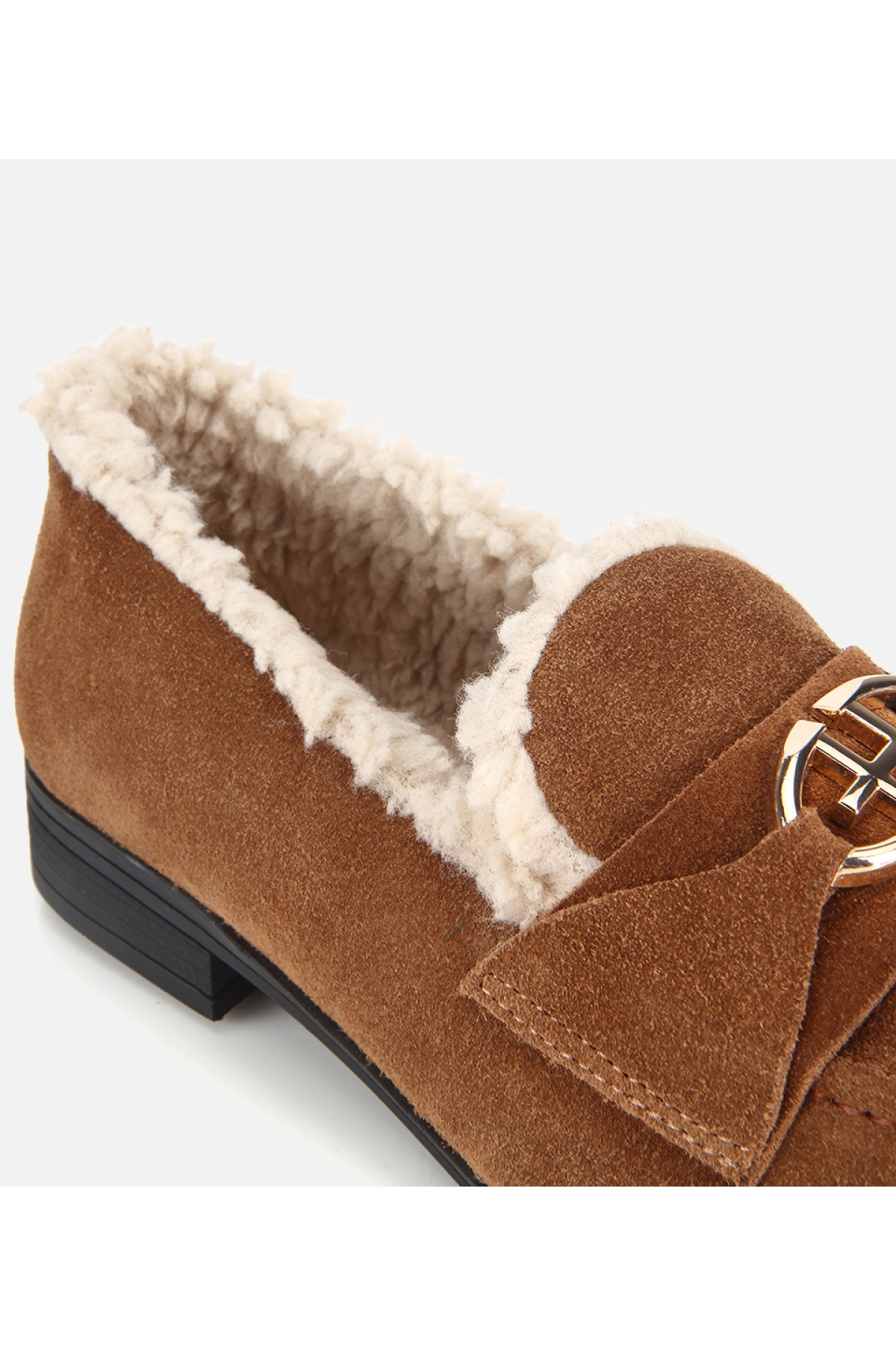 Hotiç Taba Hotiç Hotiç Süet Kadın Deri İçi Kürklü Klasik Loafer