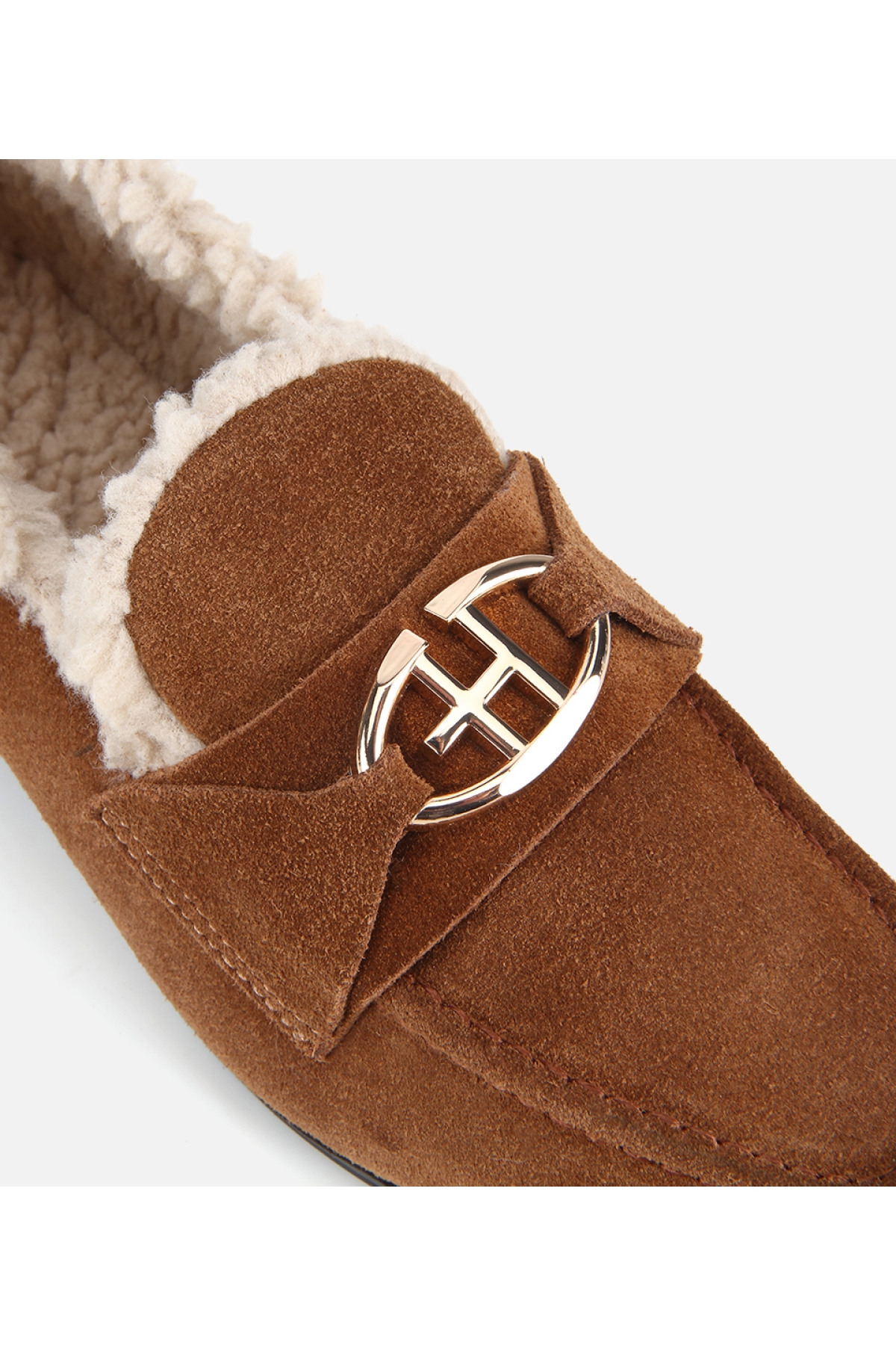 Hotiç Taba Hotiç Hotiç Süet Kadın Deri İçi Kürklü Klasik Loafer