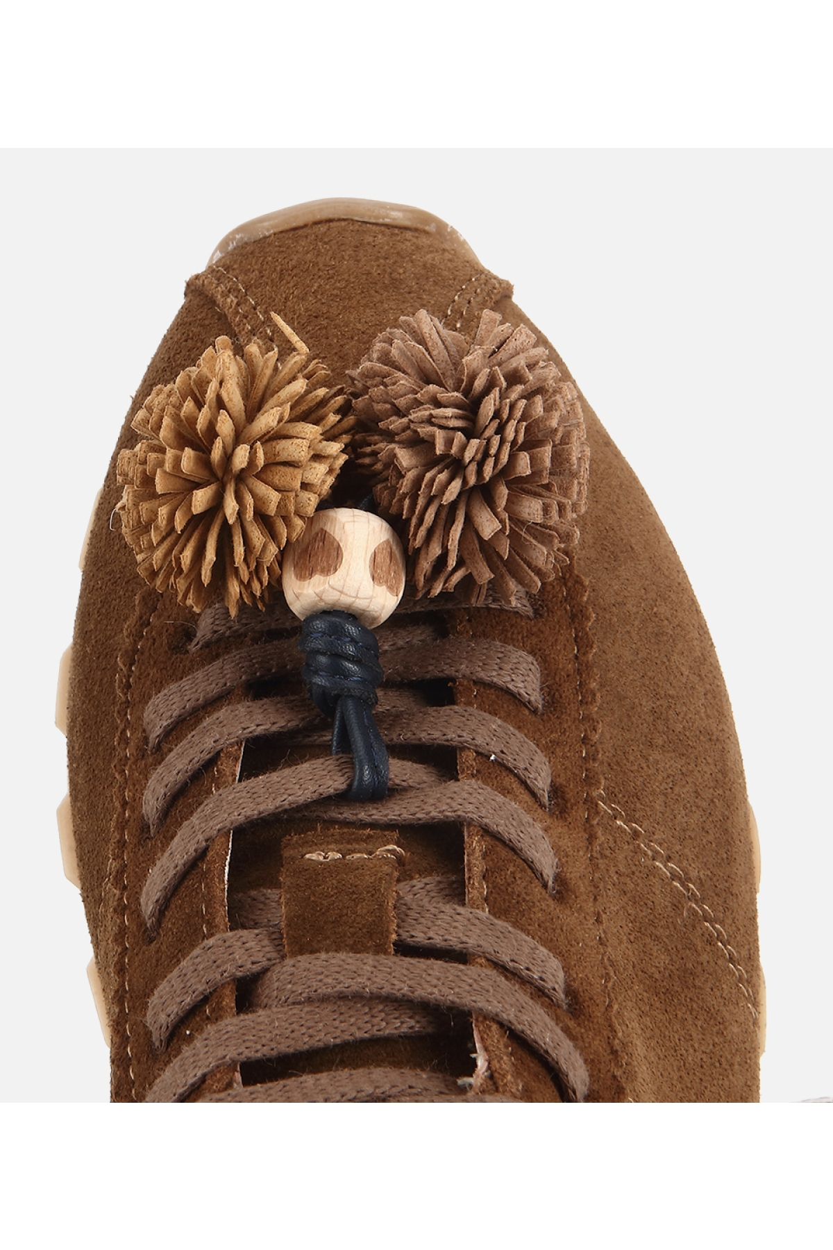 Hotiç Kahverengi Hotiç Süet Deri Kadın Aksesuar Detaylı Spor Ayakkabı