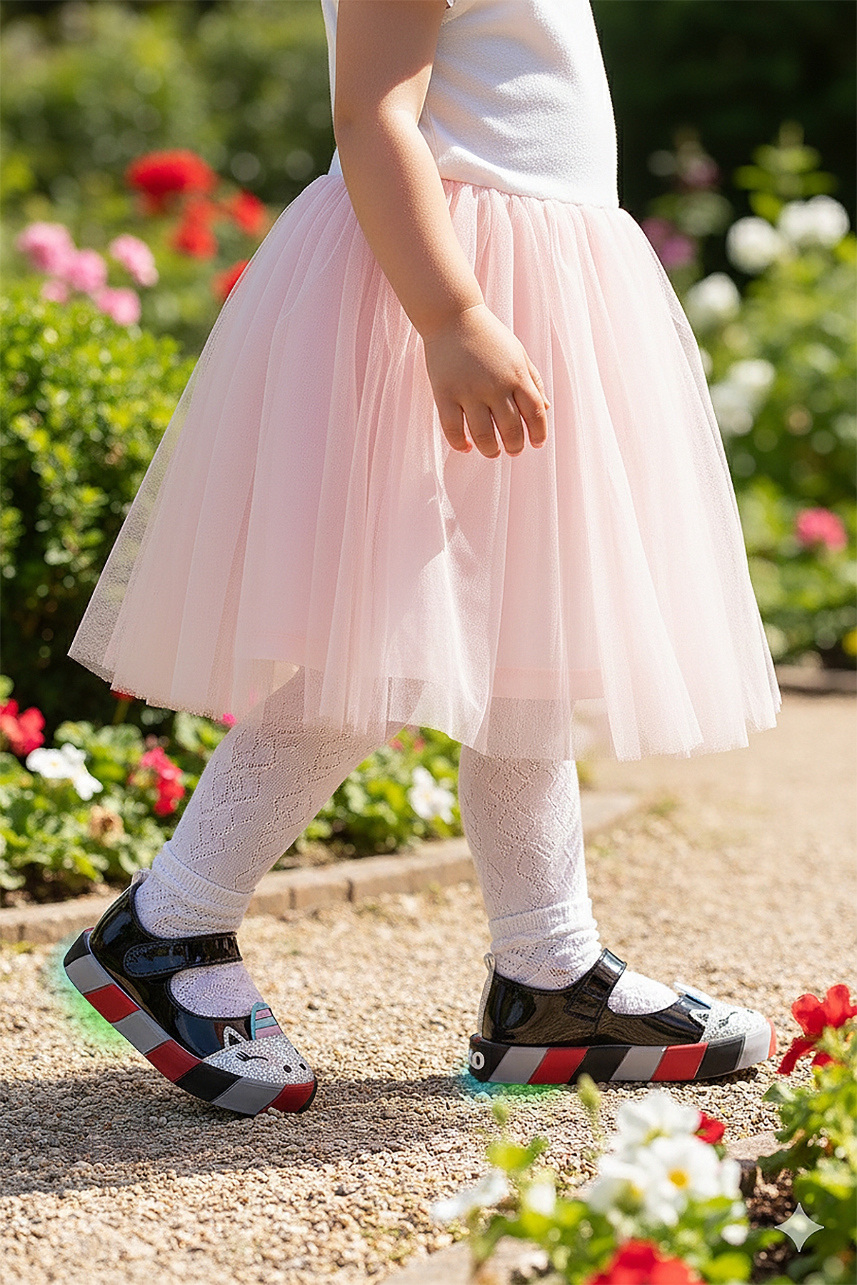 Kiko Kids Beyaz Kiko Kids Gilan Cirtli Işıklı Kız Bebek Babet Ayakkabı