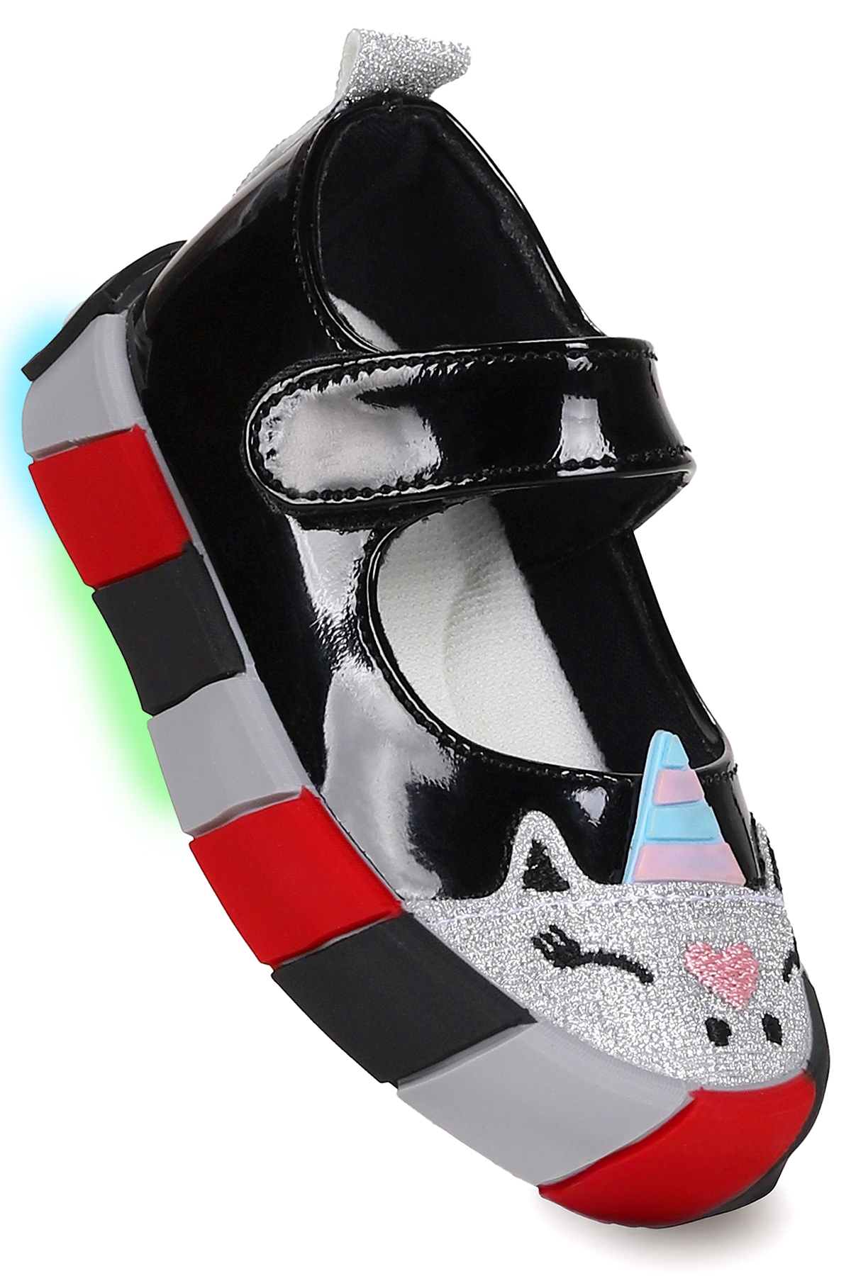 Kiko Kids Beyaz Kiko Kids Gilan Cirtli Işıklı Kız Bebek Babet Ayakkabı