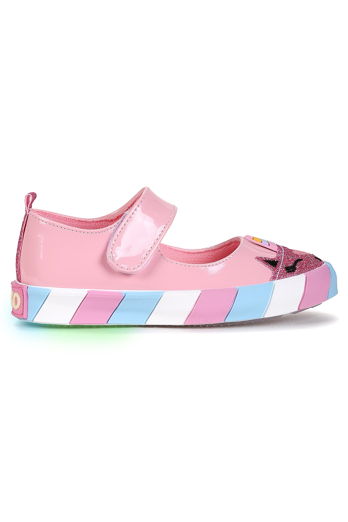 Kiko Kids Beyaz Kiko Kids Gilan Cirtli Işıklı Kız Çocuk Babet Ayakkabı