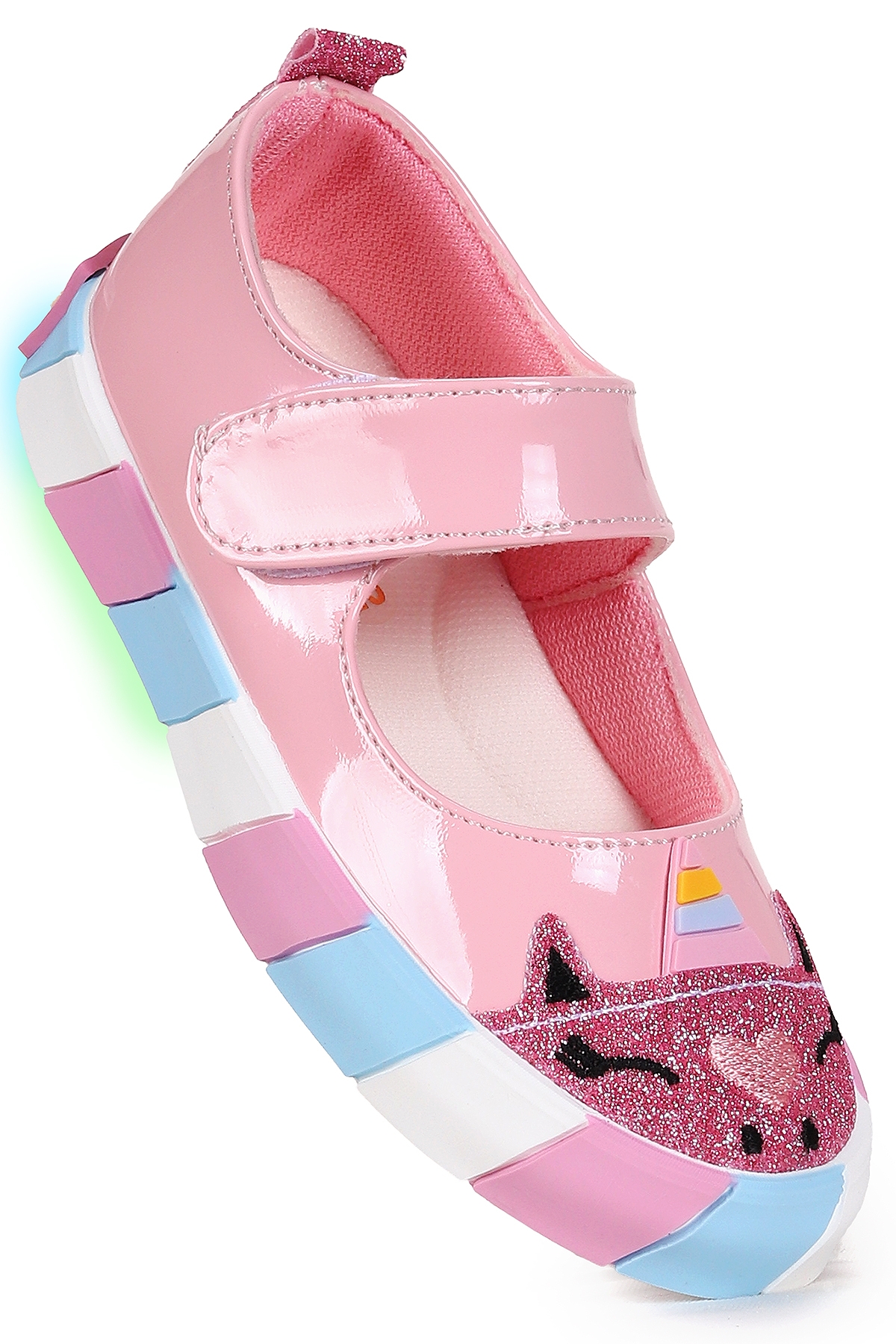 Kiko Kids Beyaz Kiko Kids Gilan Cirtli Işıklı Kız Çocuk Babet Ayakkabı