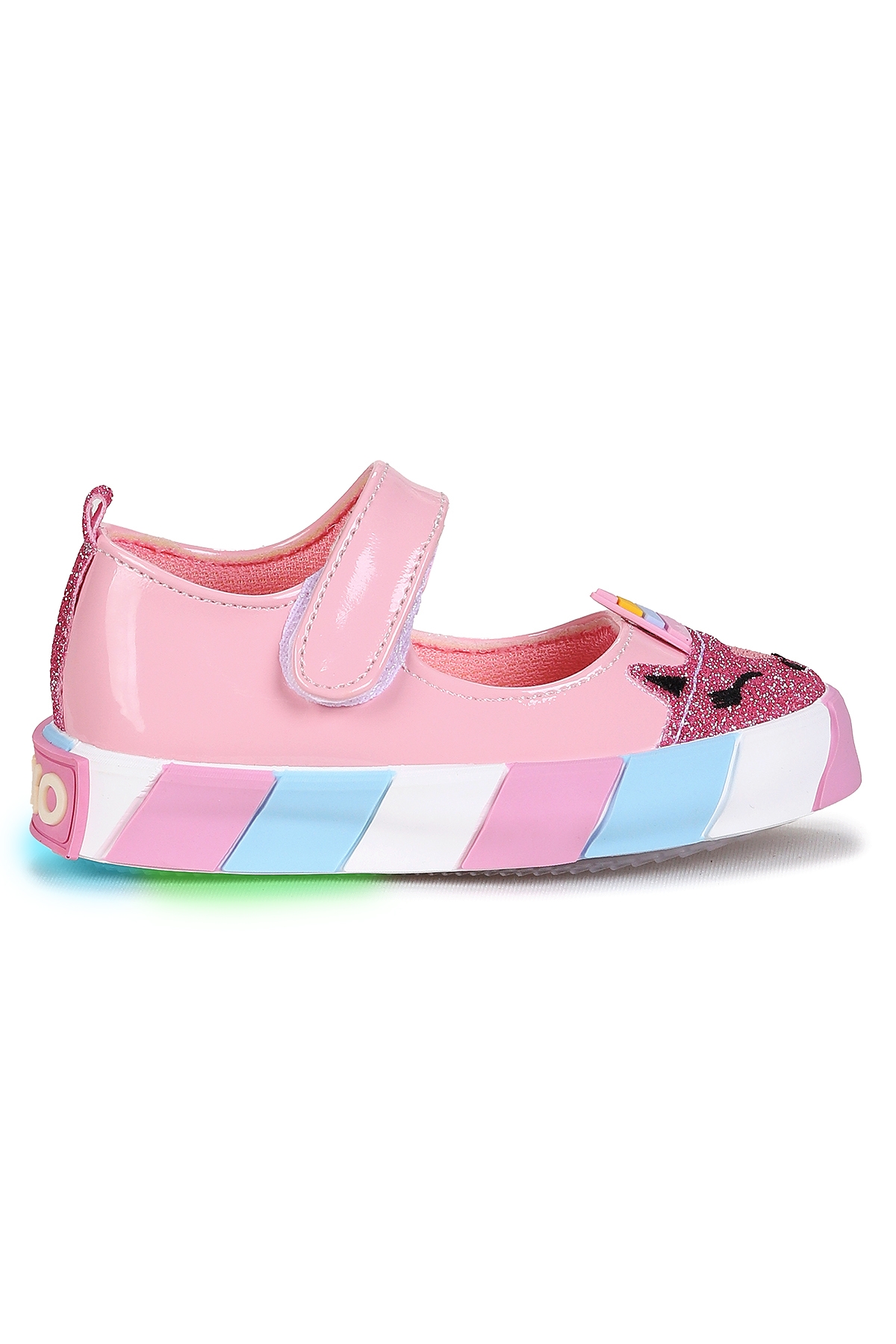 Kiko Kids Beyaz Kiko Kids Gilan Cirtli Işıklı Kız Bebek Babet Ayakkabı