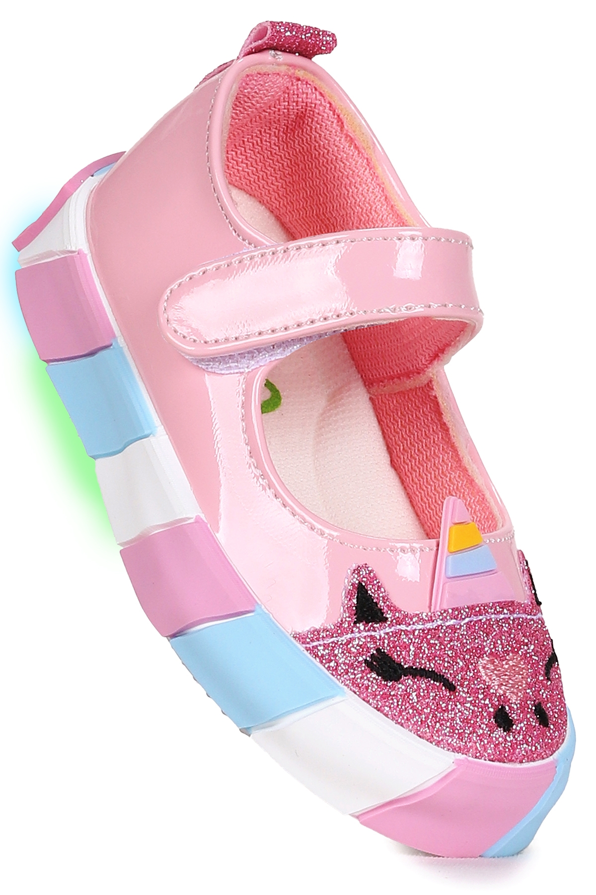 Kiko Kids Beyaz Kiko Kids Gilan Cirtli Işıklı Kız Bebek Babet Ayakkabı