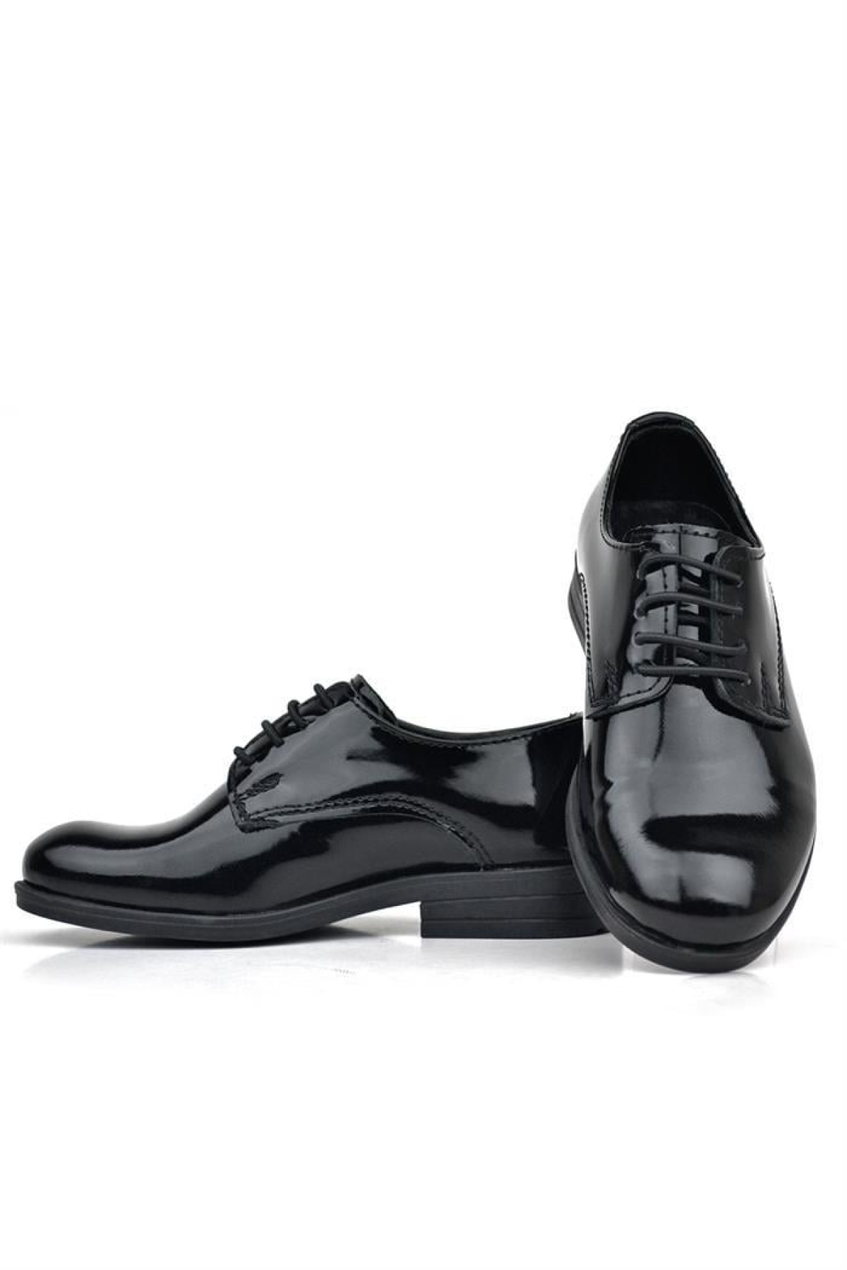 Rakerplus Siyah Rakerplus Hakiki Deri Rugan Bağcıklı Oxford Çocuk Okul Ayakkabısı