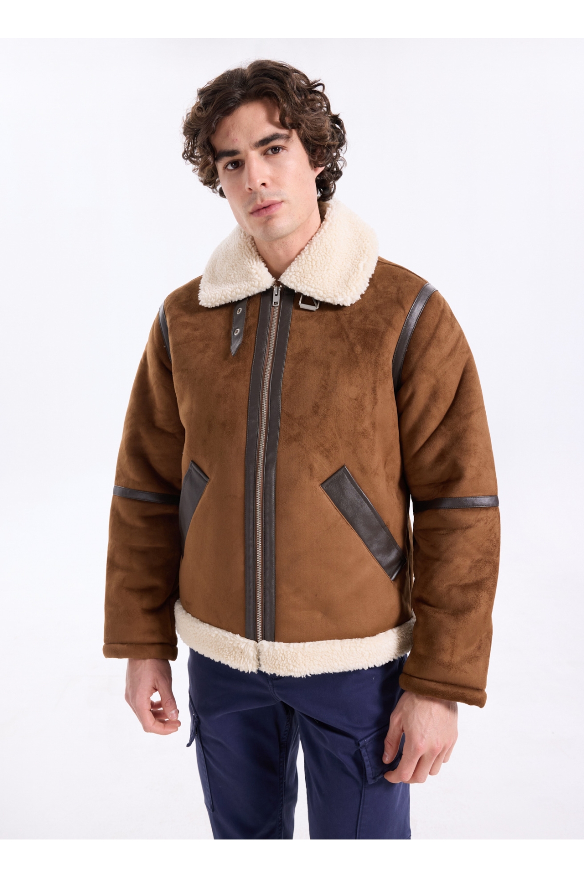 Kahverengi Erkek Normal Fit Mont 12279379_JJCOLE AVIATOR JACKET