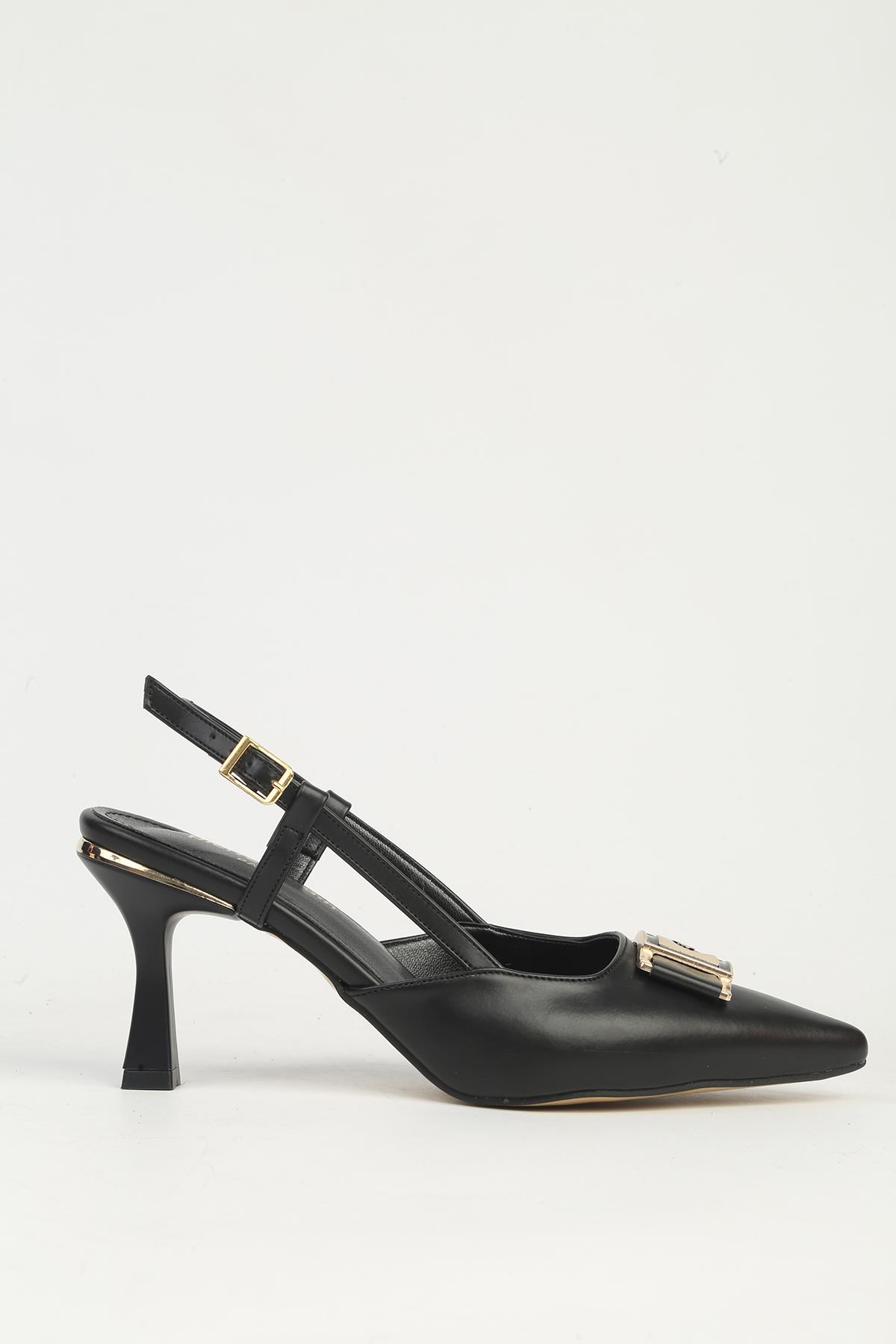 Pierre Cardin Siyah Pierre Cardin Rugan Kadın Topuklu Ayakkabı PC-55775