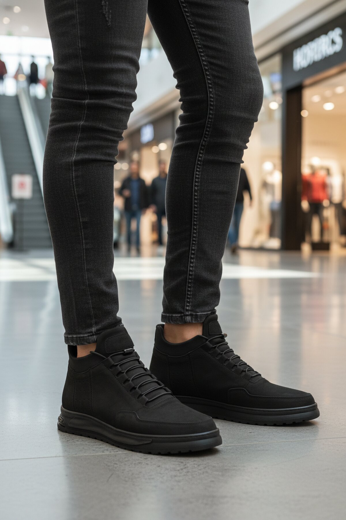 Ayakmod Siyah Ayakmod Nubuk Hakiki Deri İçi Kürklü Kaymaz Erkek Bot 727 M