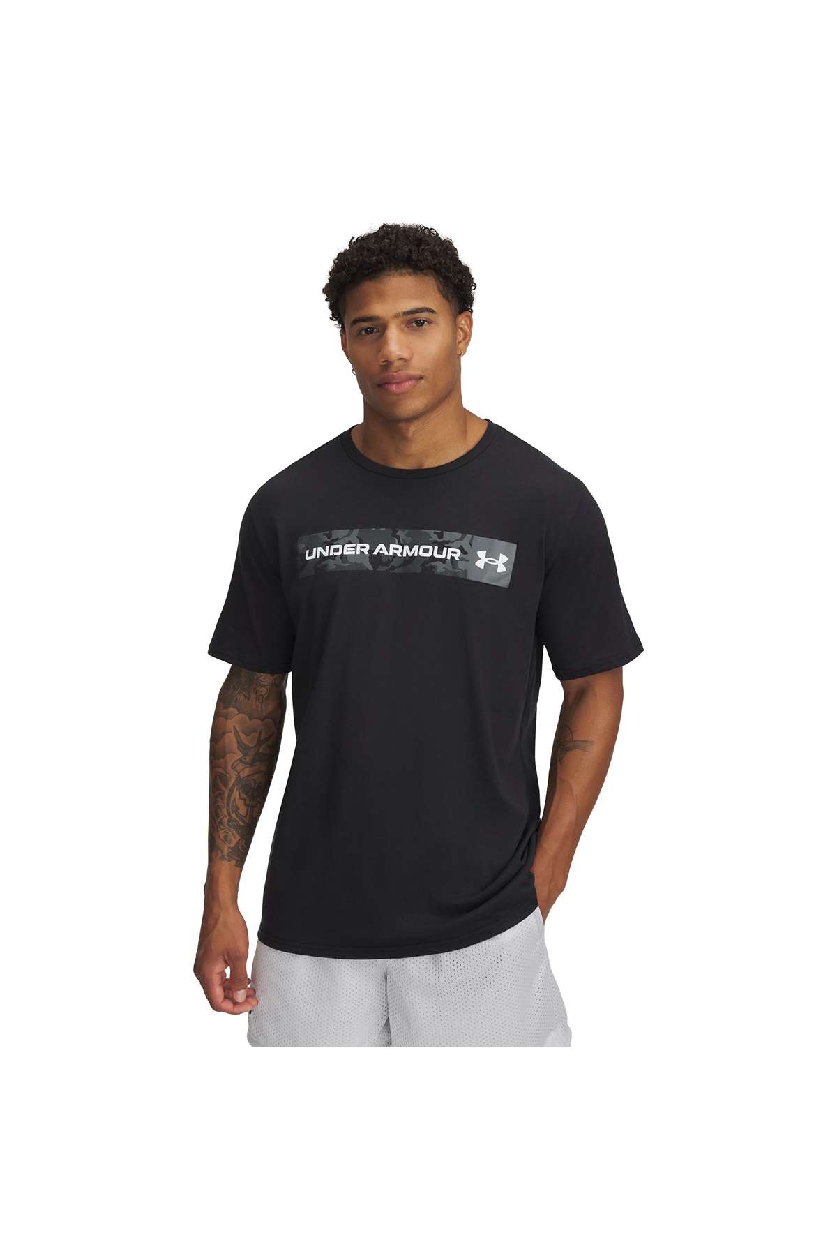 Ua Camo Chest Stripe Ss Erkek T-Shirt 1376830-002 Fiyatları
