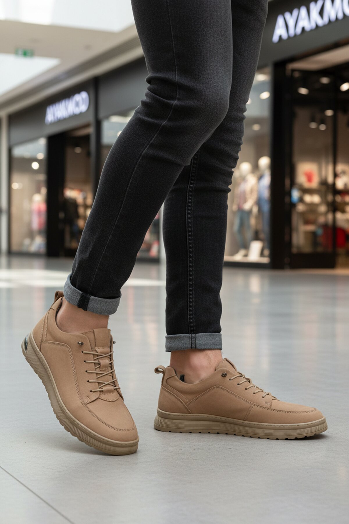 A Spor Siyah A Spor Aspor Nubuk Hakiki Deri Erkek Casual Ayakkabı