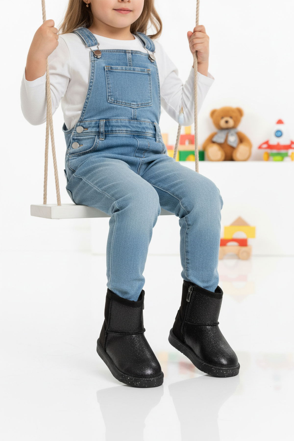 A Spor Siyah A Spor Aspor Kız Çocuk Düz Bot