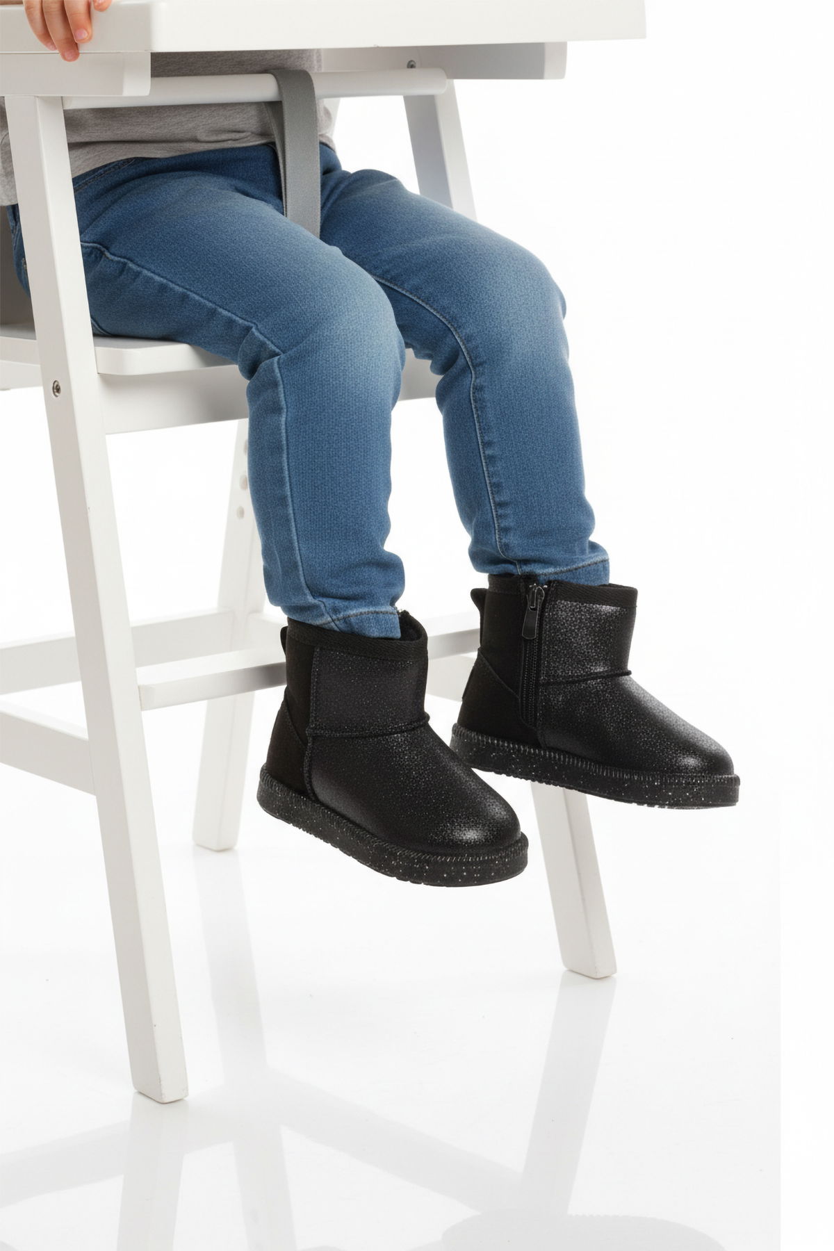 A Spor Siyah A Spor Aspor Taba İçi Kürklü Fermuarlı Kız Bebek Düz Bot