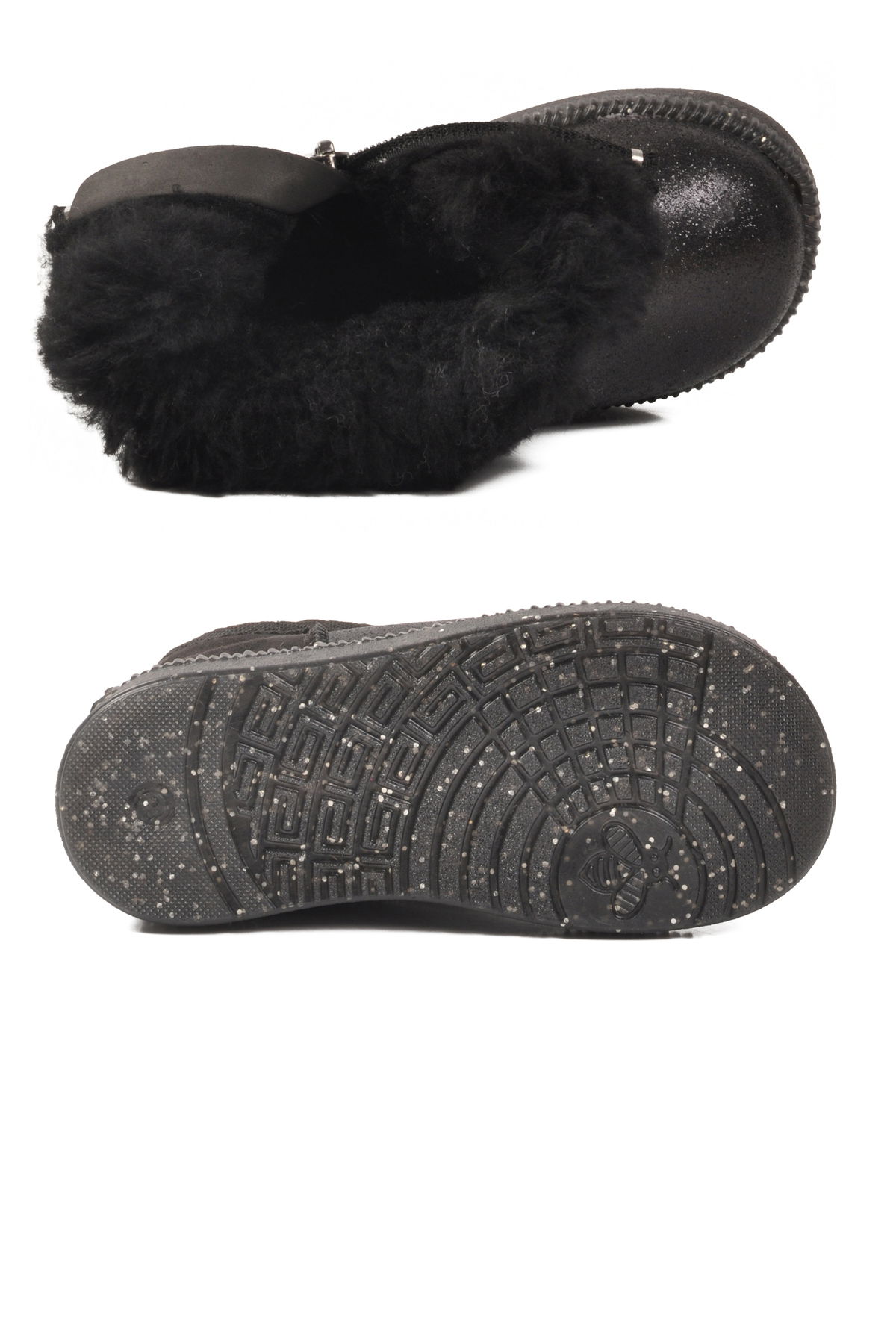 A Spor Siyah A Spor Aspor Taba İçi Kürklü Fermuarlı Kız Bebek Düz Bot