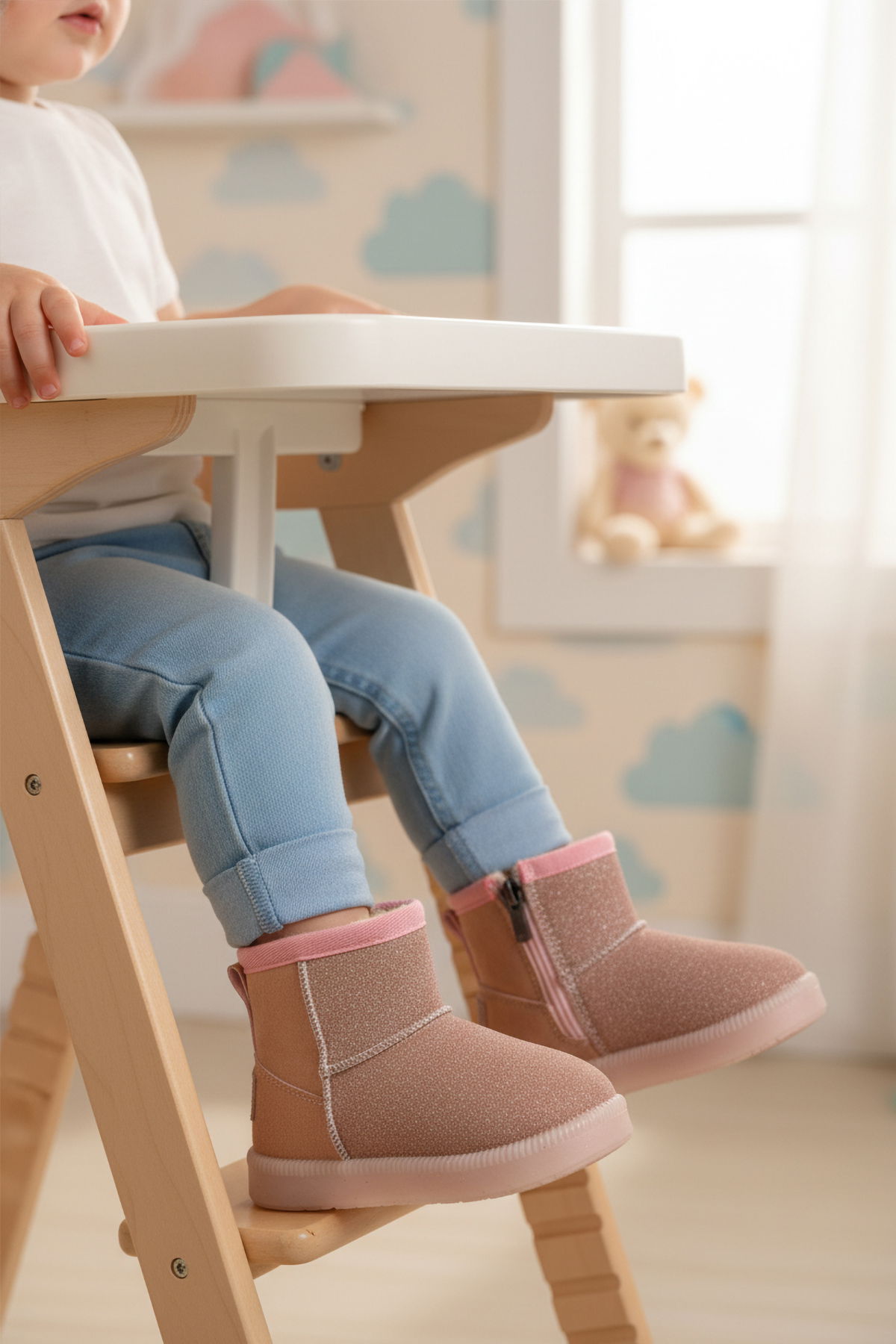 A Spor Siyah A Spor Aspor Taba İçi Kürklü Fermuarlı Kız Bebek Düz Bot