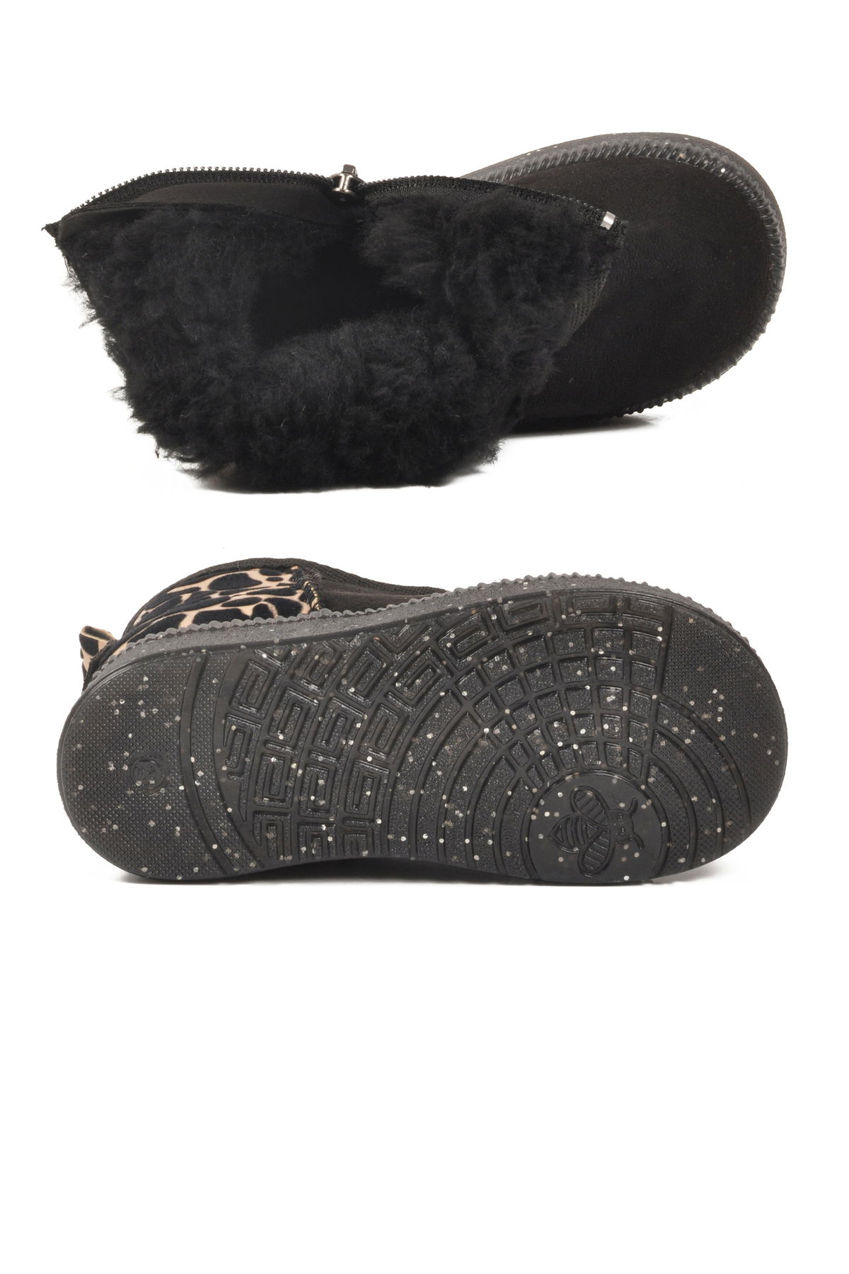 A Spor Siyah A Spor Aspor Taba İçi Kürklü Fermuarlı Kız Bebek Düz Bot