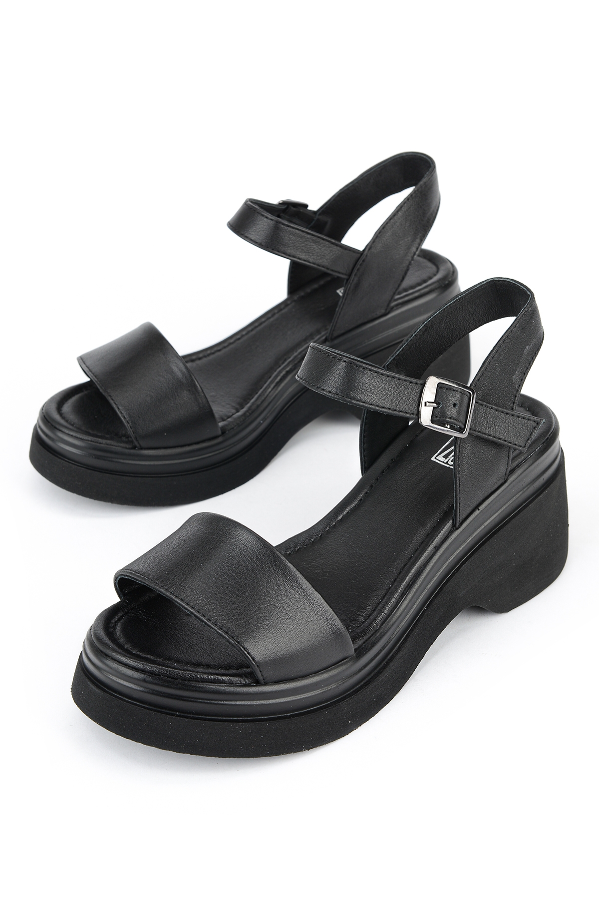 Ziya Siyah Ziya Hakiki Kadın Deri Topuklu Sandalet 161992Z64028