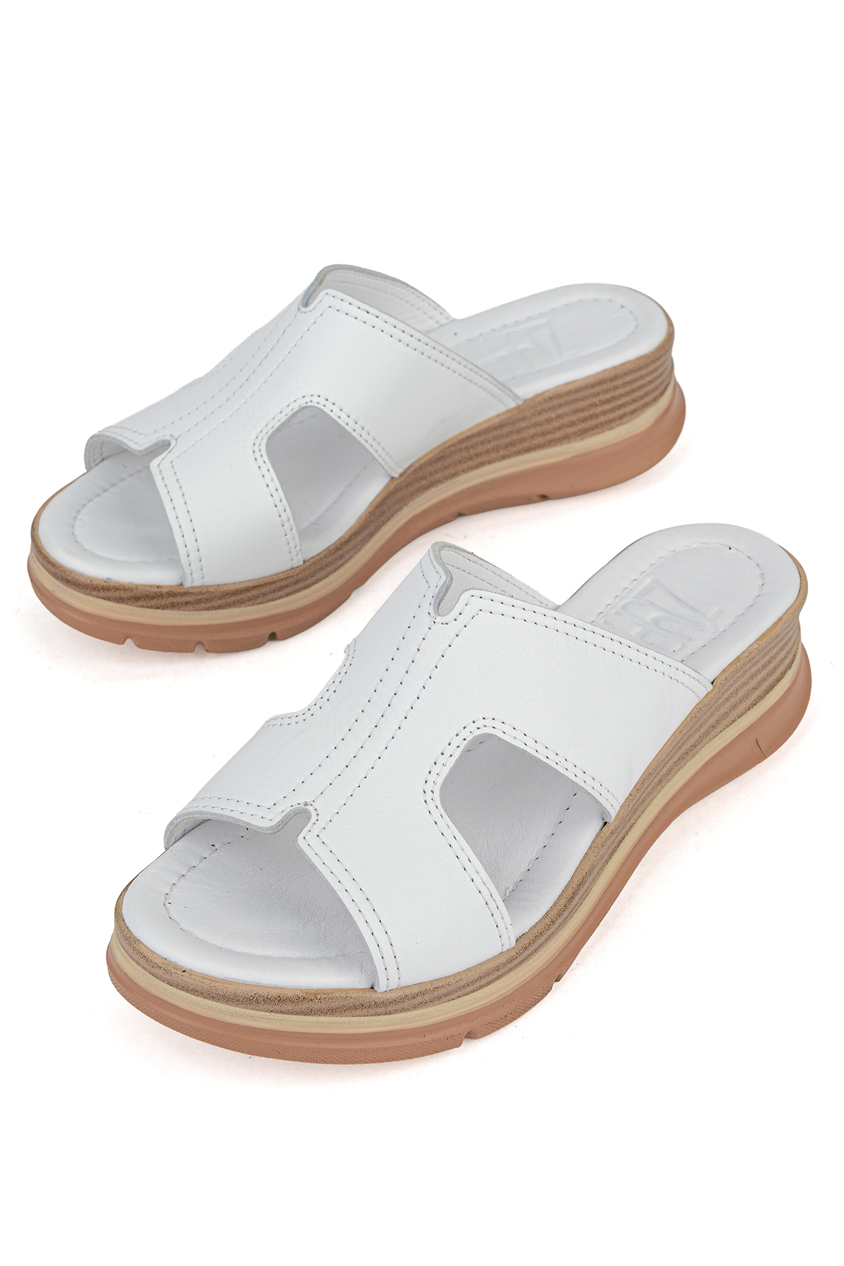 Ziya Beyaz Ziya Hakiki Deri Kadın Dolgu Terlik 1611020Z2565