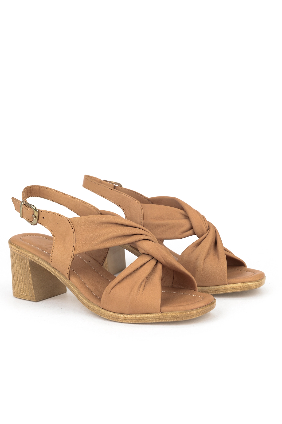 Ziya Beyaz Ziya Hakiki Kadın Deri Topuklu Sandalet