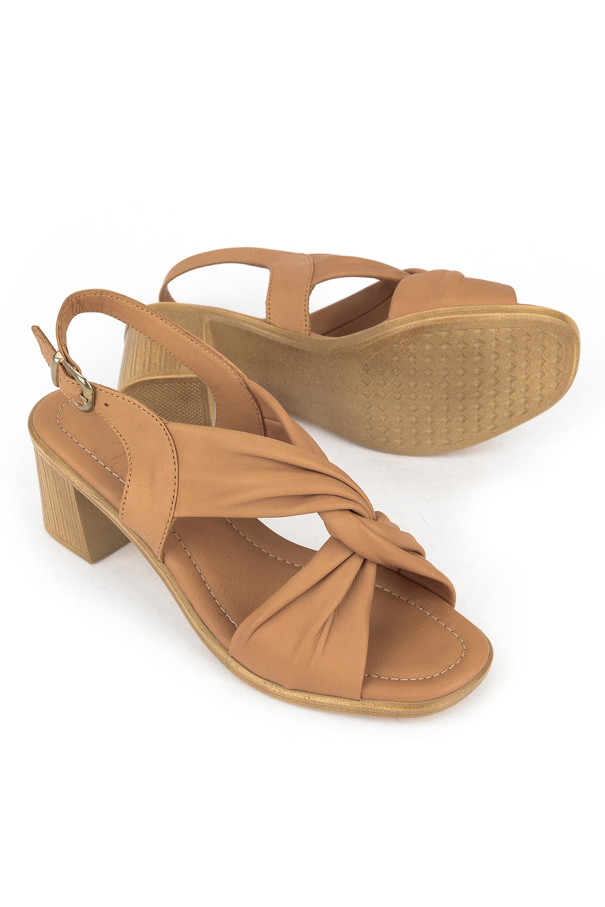 Ziya Beyaz Ziya Hakiki Kadın Deri Topuklu Sandalet