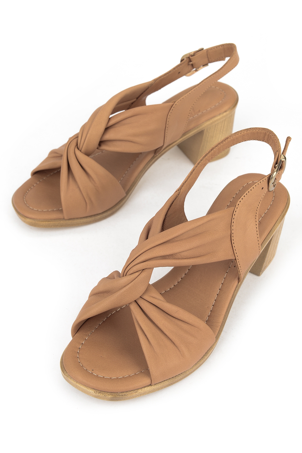 Ziya Beyaz Ziya Hakiki Kadın Deri Topuklu Sandalet