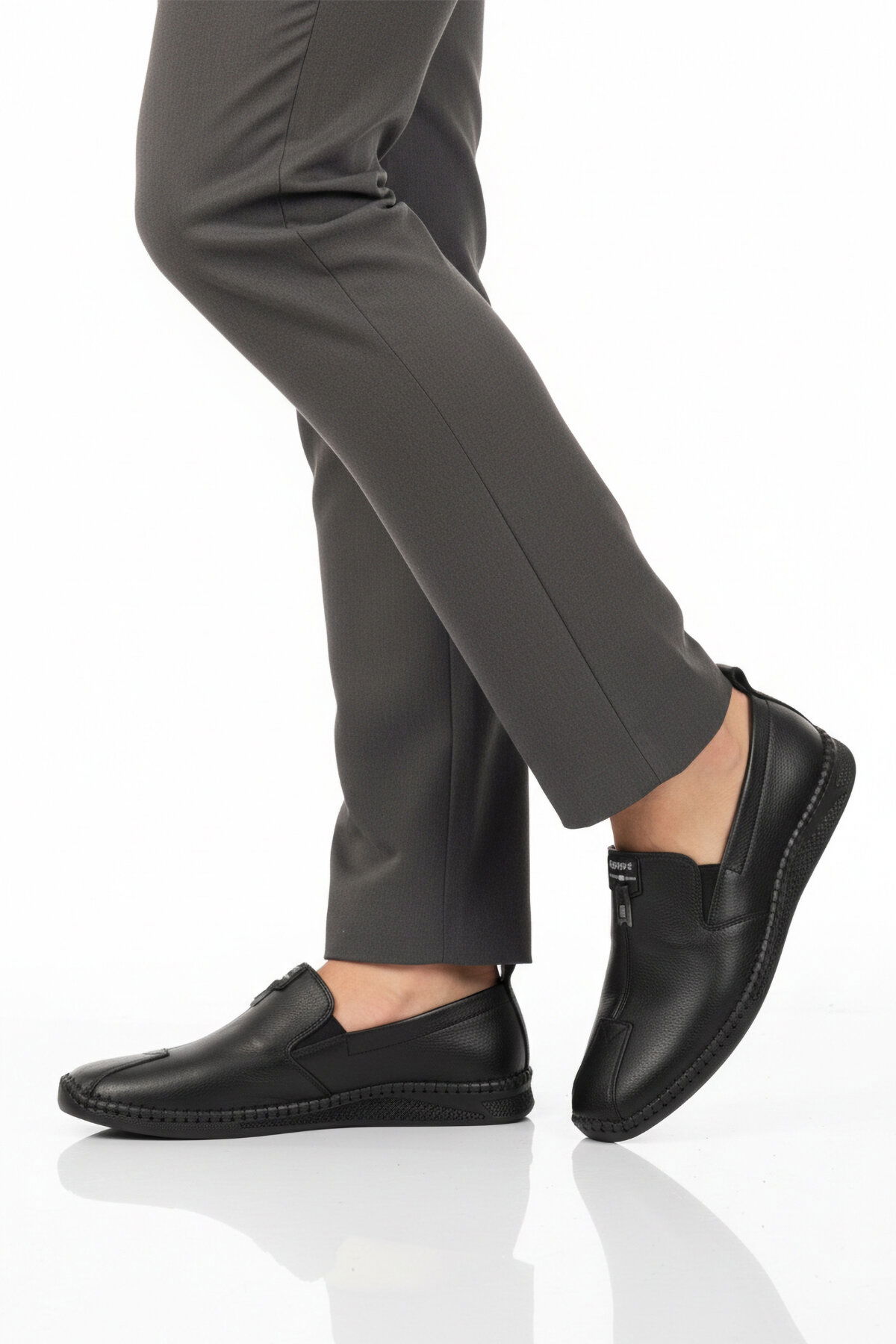 Ayakmod Siyah Ayakmod Nubuk Hakiki Deri Ortopedik Erkek Casual Ayakkabı 308 M