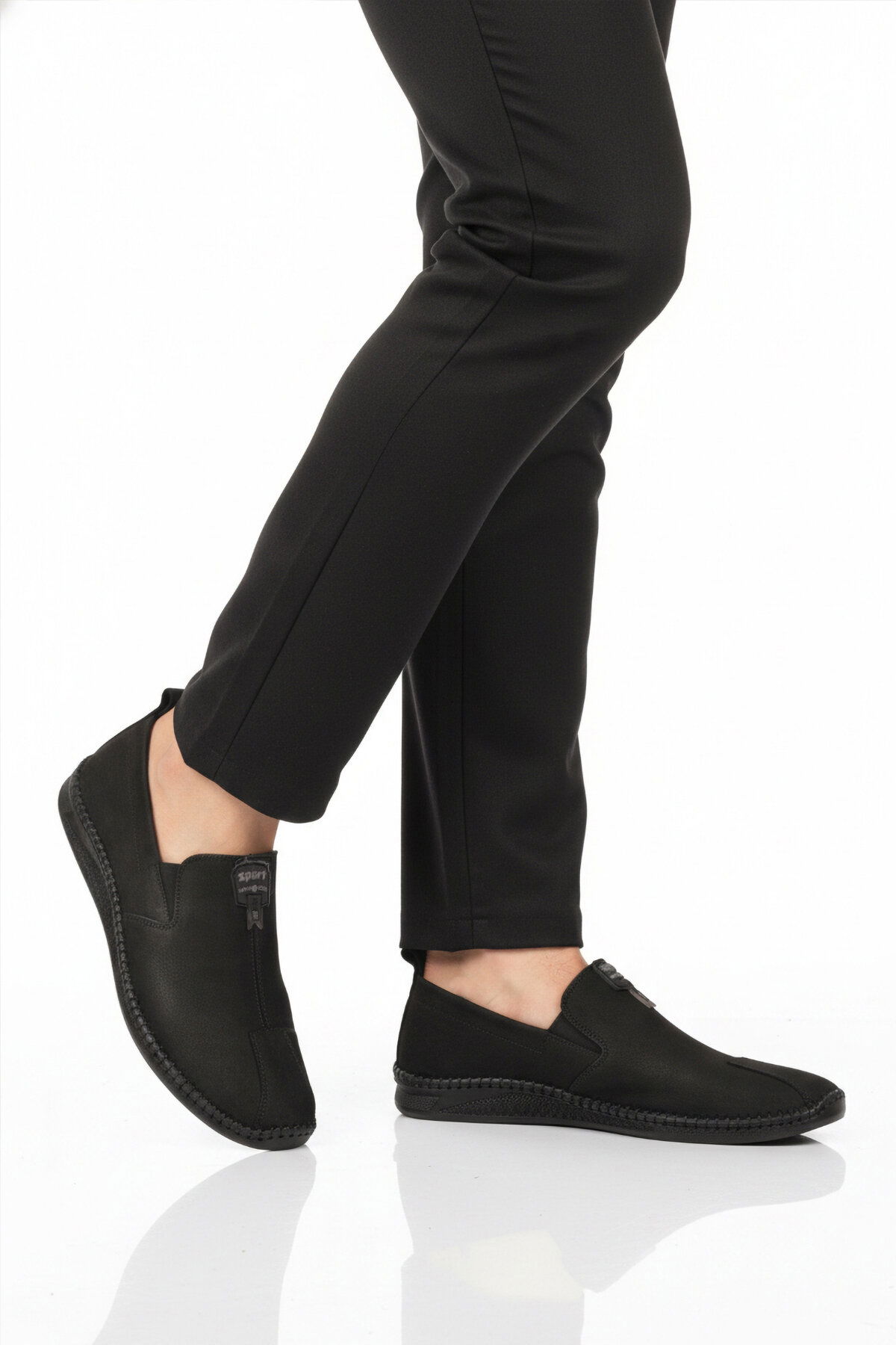 Ayakmod Siyah Ayakmod Nubuk Hakiki Deri Ortopedik Erkek Casual Ayakkabı 308 M