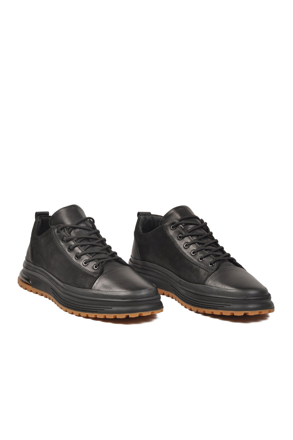 Marcomen Siyah Marcomen Hakiki Deri Erkek Casual Ayakkabı