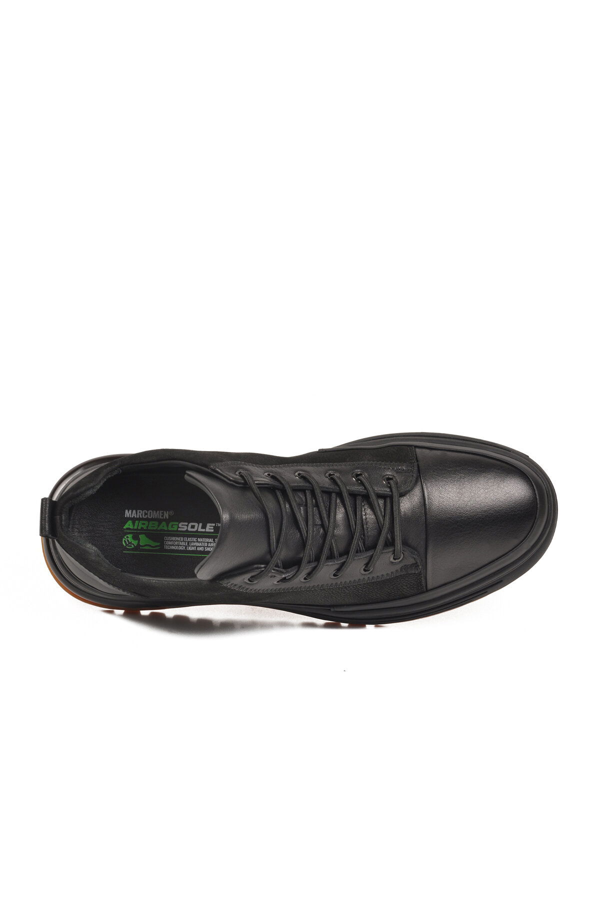 Marcomen Siyah Marcomen Hakiki Deri Erkek Casual Ayakkabı