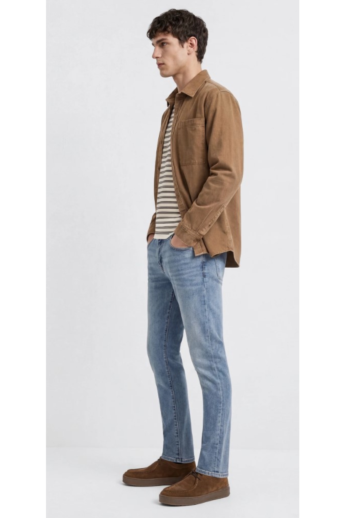 M00424A1497 James Mid Blue Comfort Jean Pantolon Erkek Kot