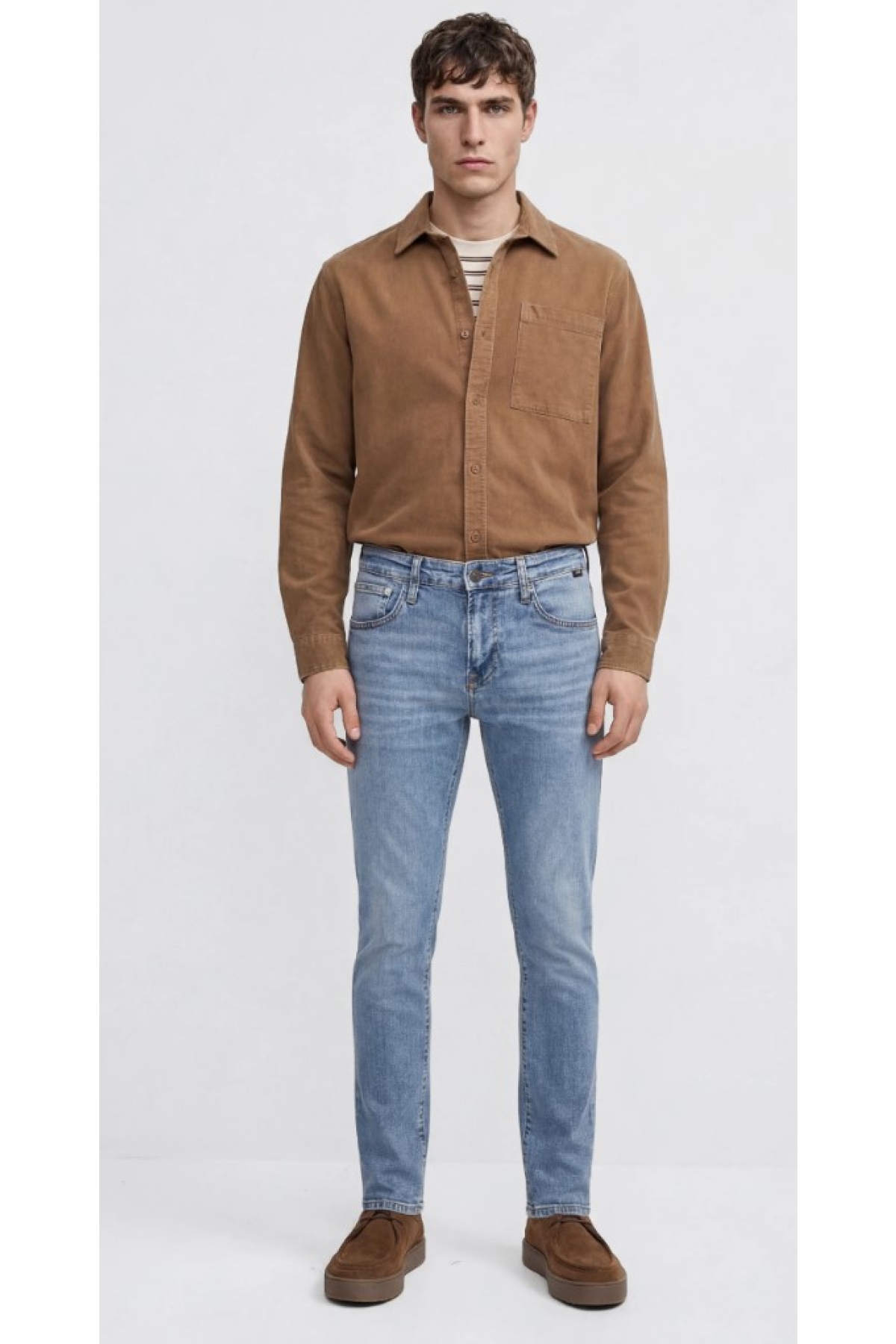 M00424A1497 James Mid Blue Comfort Jean Pantolon Erkek Kot