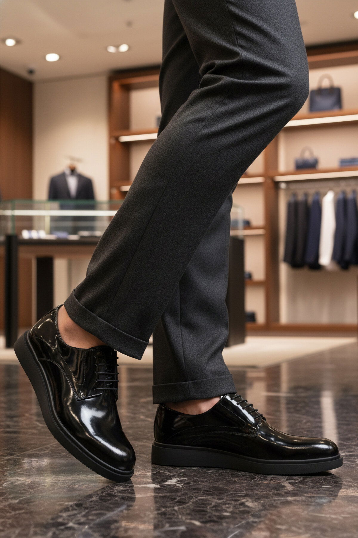 A Spor Siyah A Spor Aspor Hakiki Deri Erkek Klasik Ayakkabı