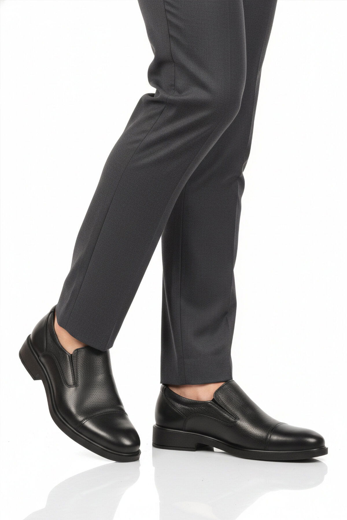 A Spor Siyah A Spor Aspor Hakiki Deri Erkek Klasik Ayakkabı