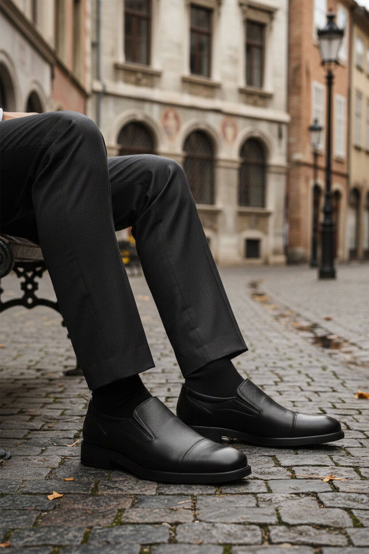 A Spor Siyah A Spor Aspor Hakiki Deri Erkek Klasik Ayakkabı