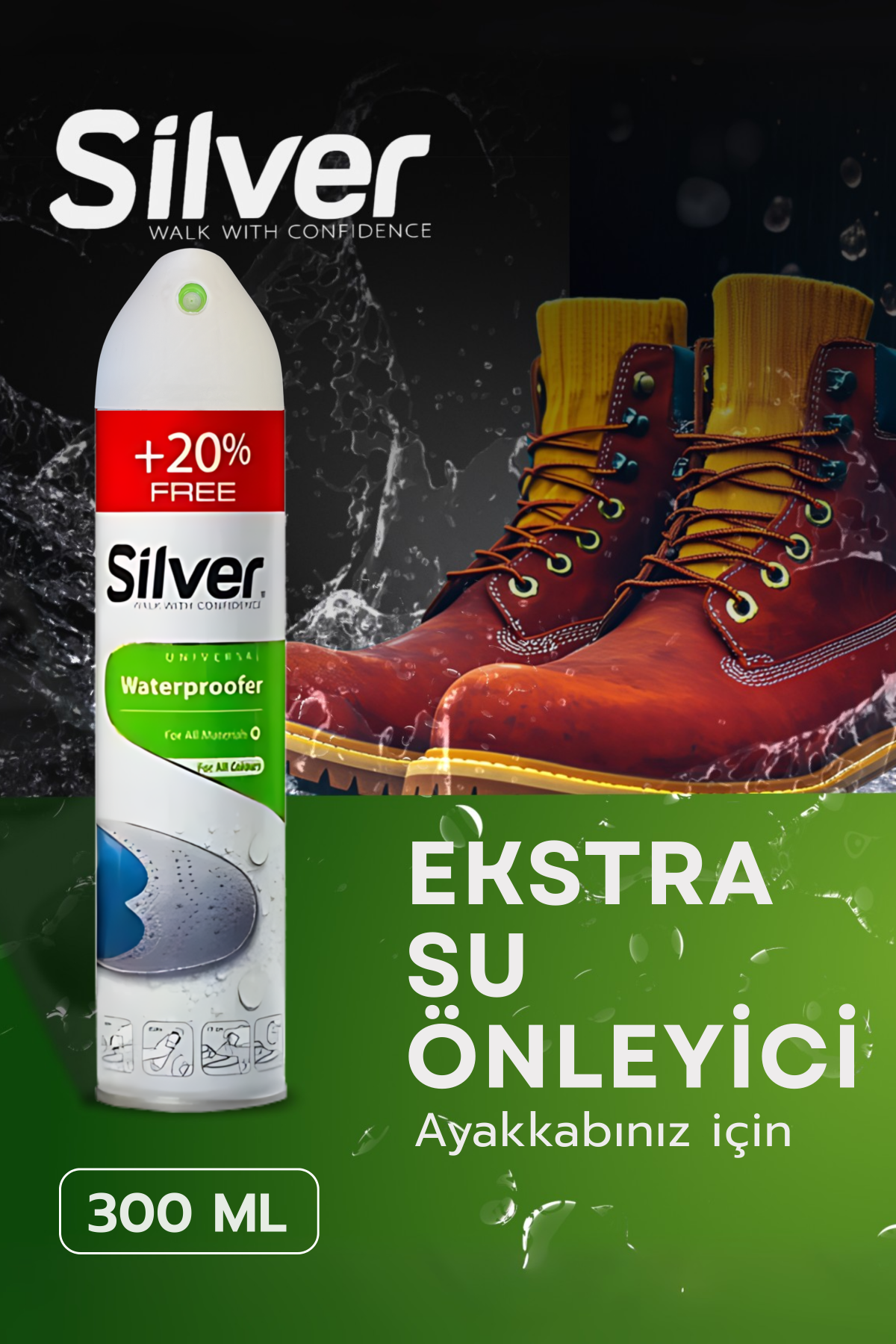 Su Itici Su Geçirmezlik ve Yağmur Kaydırıcı Önleyici Sprey 300 ML