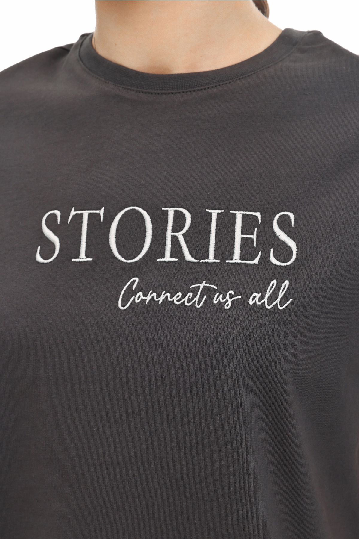 WL 11STORY 6FX Antrasit Kadın Kısa Kol T-Shirt Fiyatları