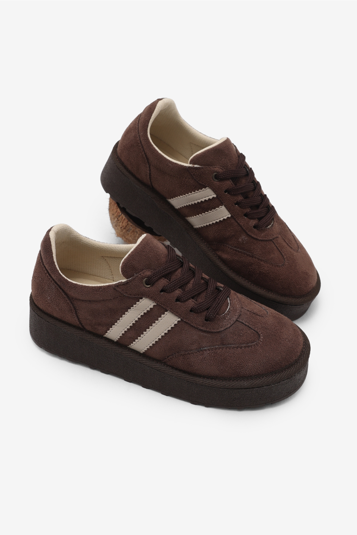 Tonny Black Kahverengi Tonny Black Süet Rahat Kadın Kadın Kalıp Sneaker