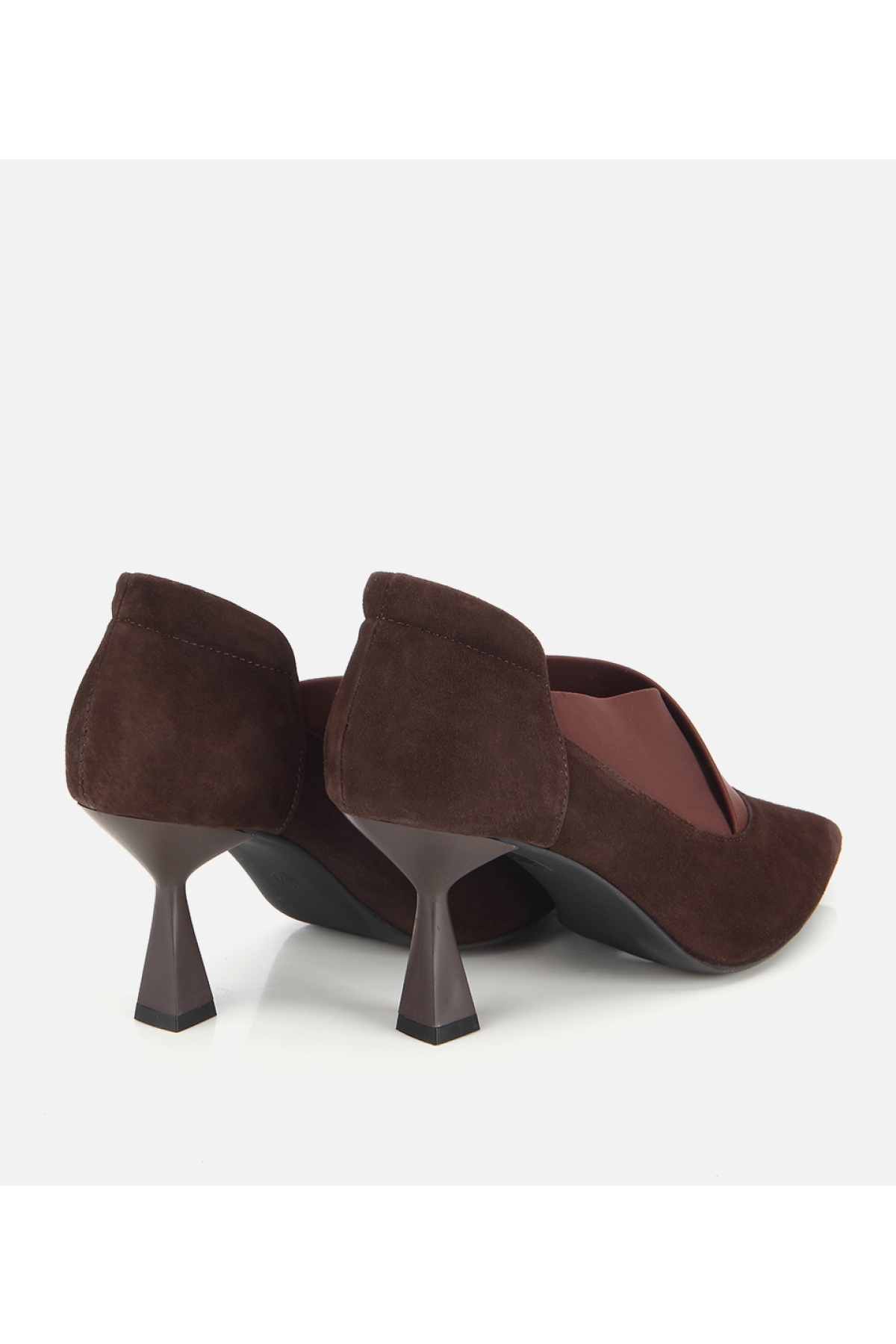 Hotiç Siyah Hotiç Süet Deri Kadın Streç Detaylı İnce Topuklu Stiletto