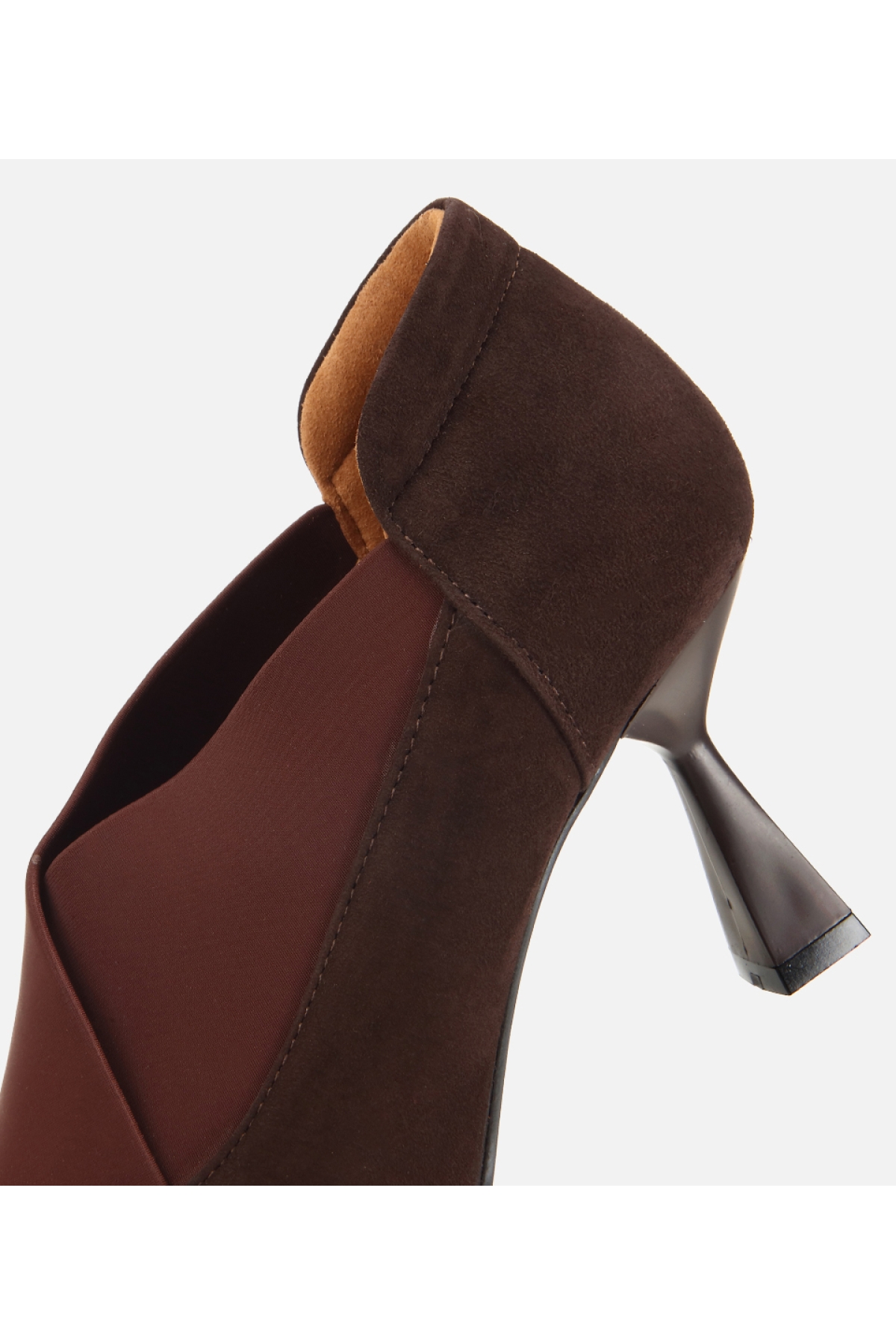 Hotiç Siyah Hotiç Süet Deri Kadın Streç Detaylı İnce Topuklu Stiletto