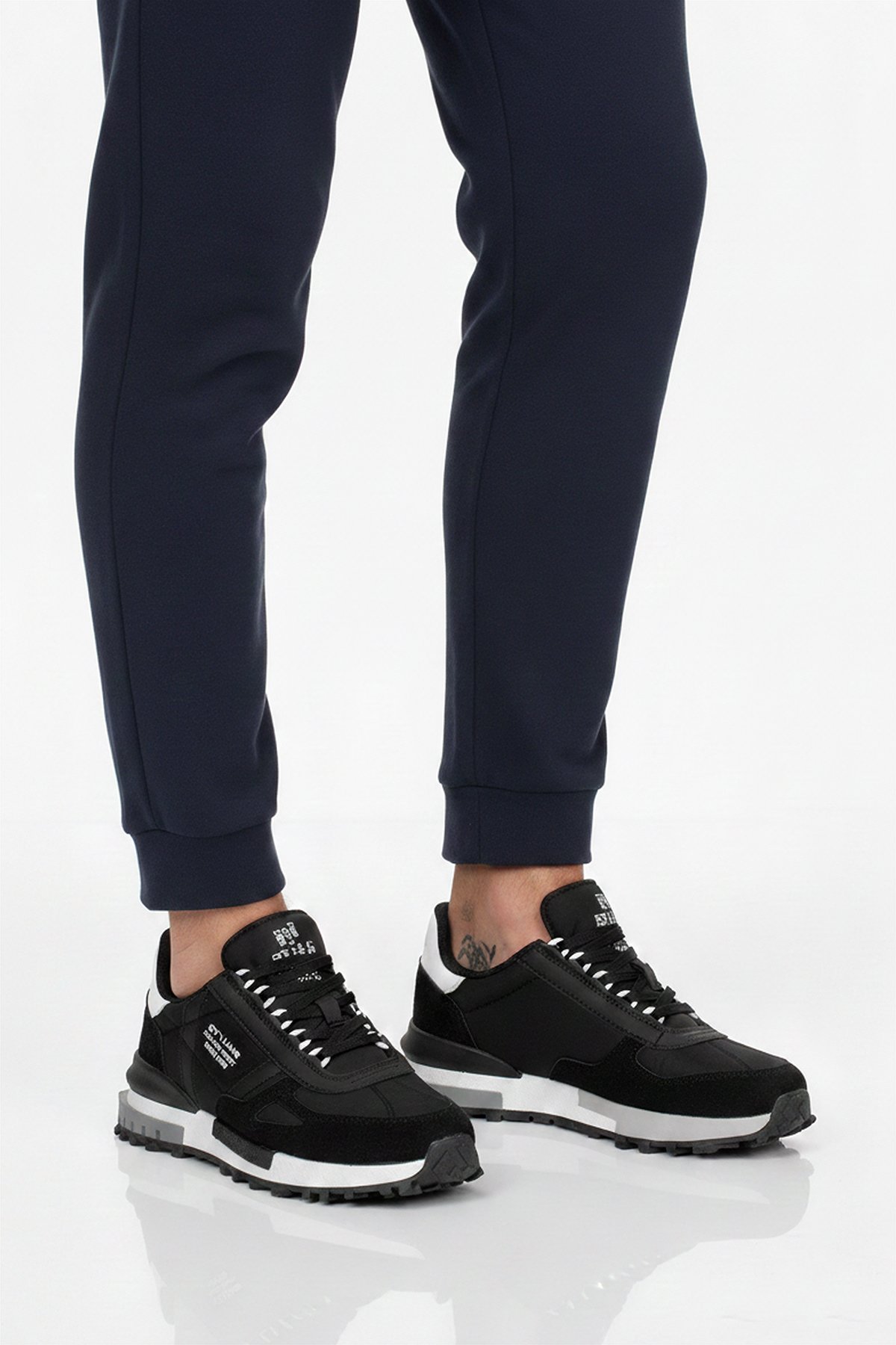 Ayakkabı Fuarı Siyah Ayakkabı Fuarı Elit IKZ8089 Erkek Klasik Sneaker Beyaz