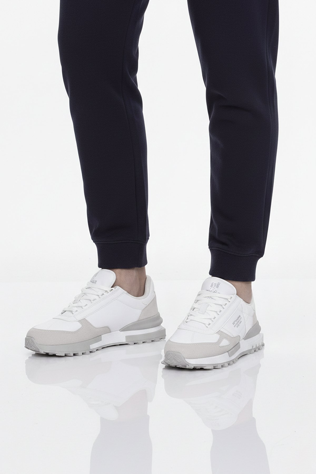 Ayakkabı Fuarı Siyah Ayakkabı Fuarı Elit IKZ8089 Erkek Klasik Sneaker Beyaz