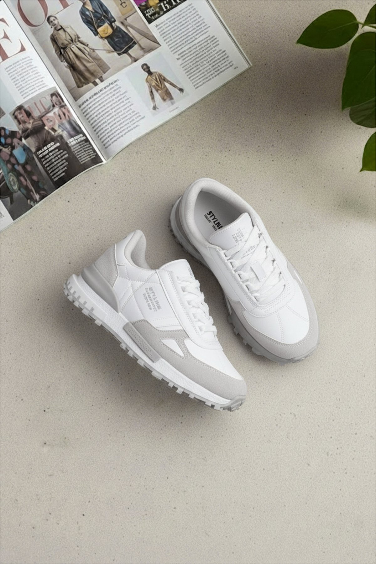 Ayakkabı Fuarı Siyah Ayakkabı Fuarı Elit IKZ8089 Erkek Klasik Sneaker Beyaz