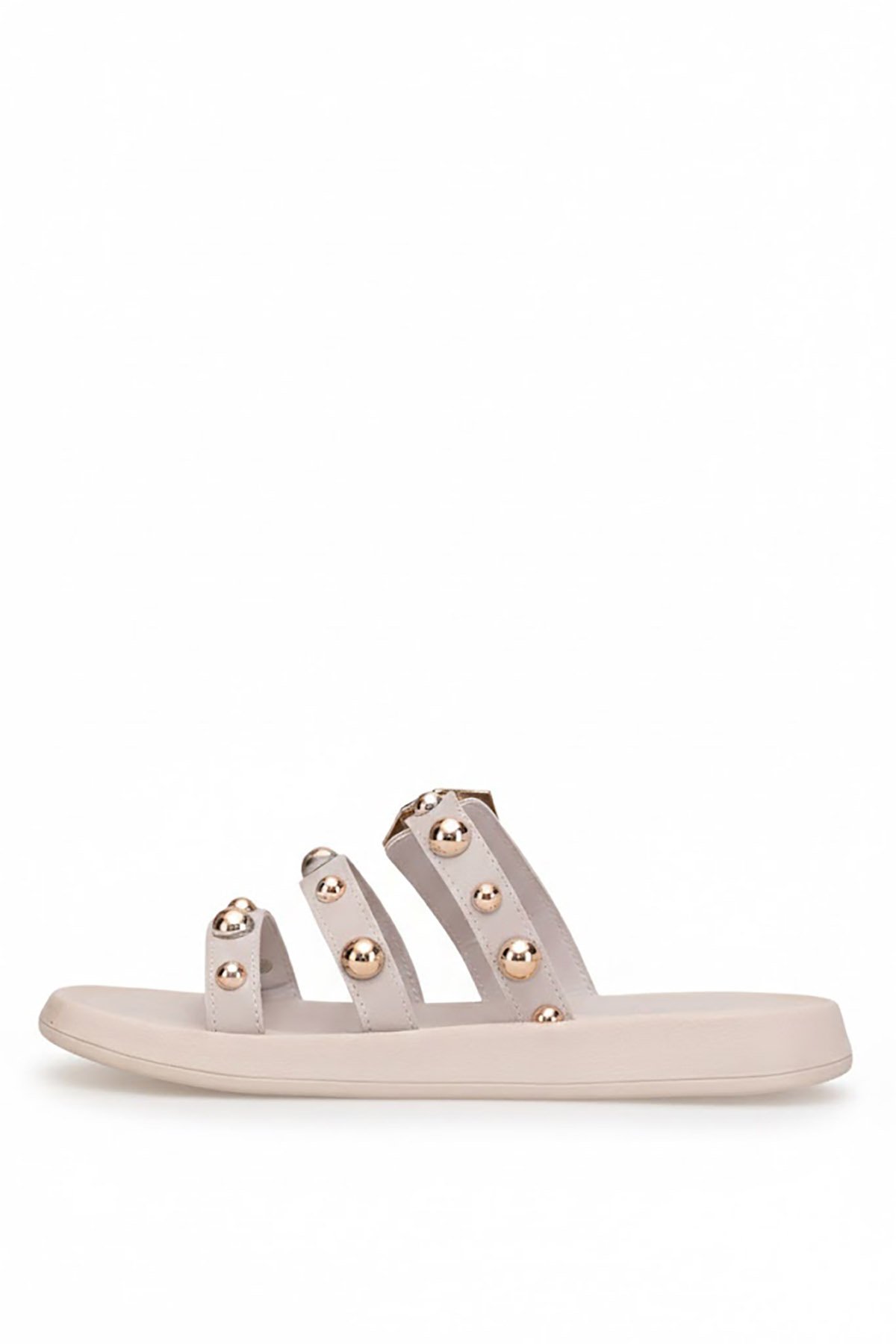 Ayakkabı Fuarı Bej Ayakkabı Fuarı Elit PM543 K831 Kadın Düz Terlik