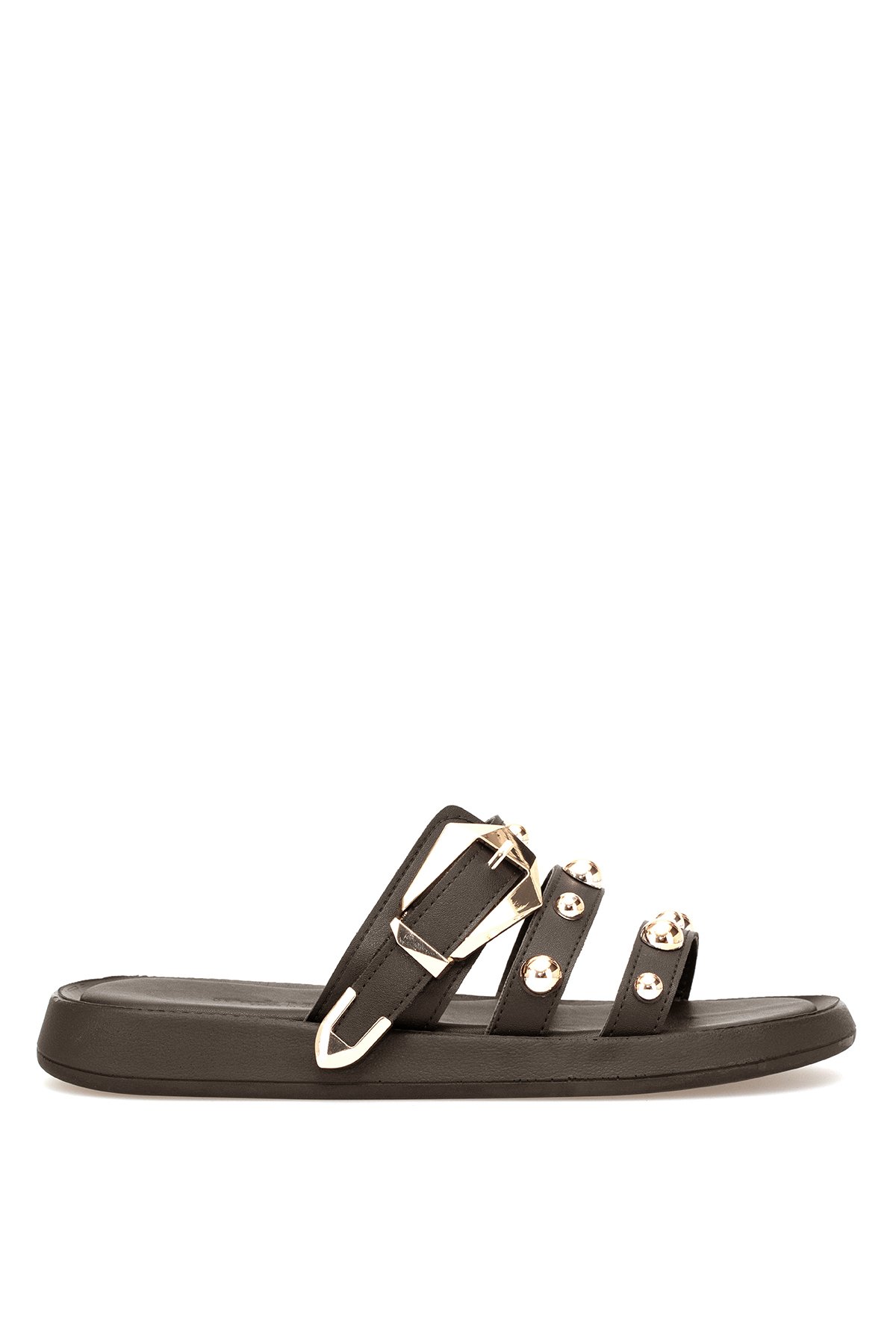 Ayakkabı Fuarı Bej Ayakkabı Fuarı Elit PM543 K831 Kadın Düz Terlik