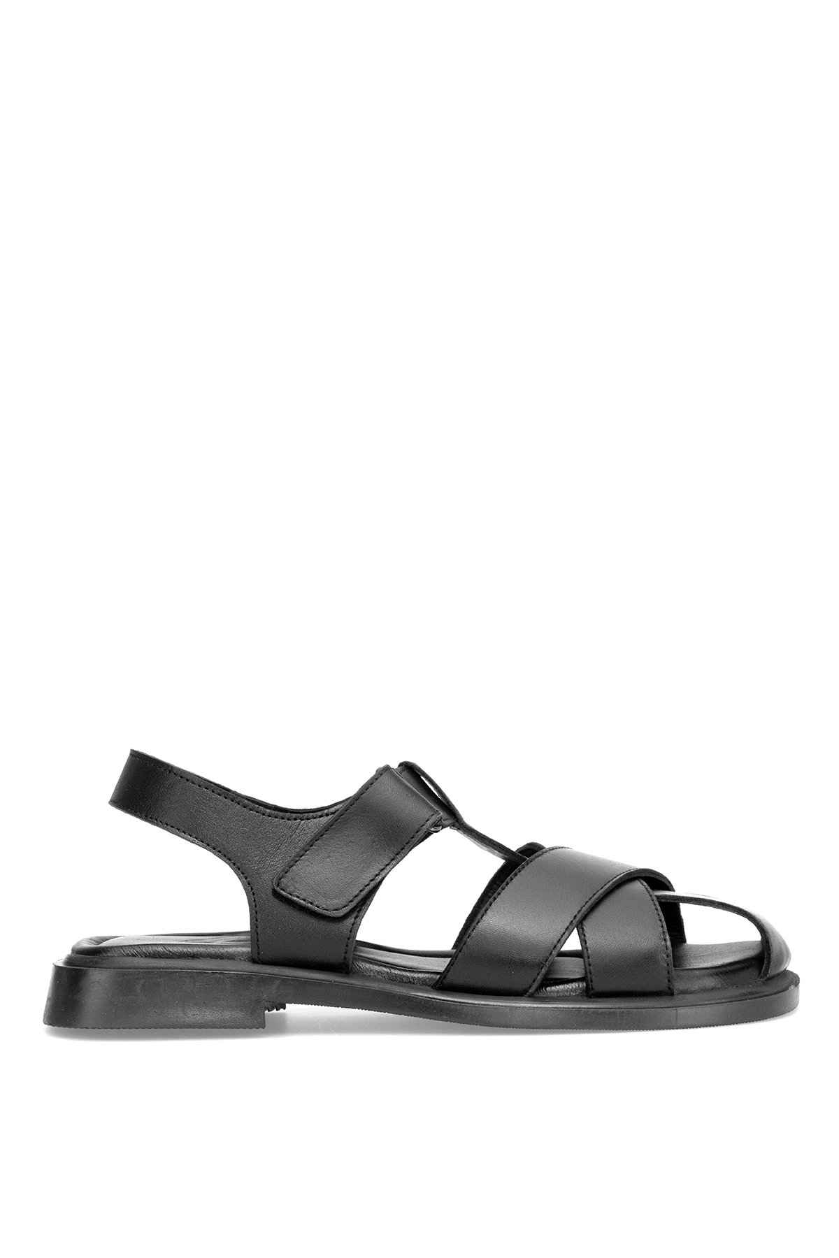 Ayakkabı Fuarı Taba Ayakkabı Fuarı Elit Hakiki ASVR460 Kadın Deri Düz Sandalet