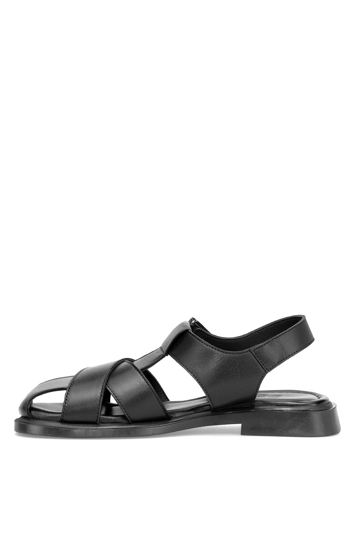 Ayakkabı Fuarı Taba Ayakkabı Fuarı Elit Hakiki ASVR460 Kadın Deri Düz Sandalet