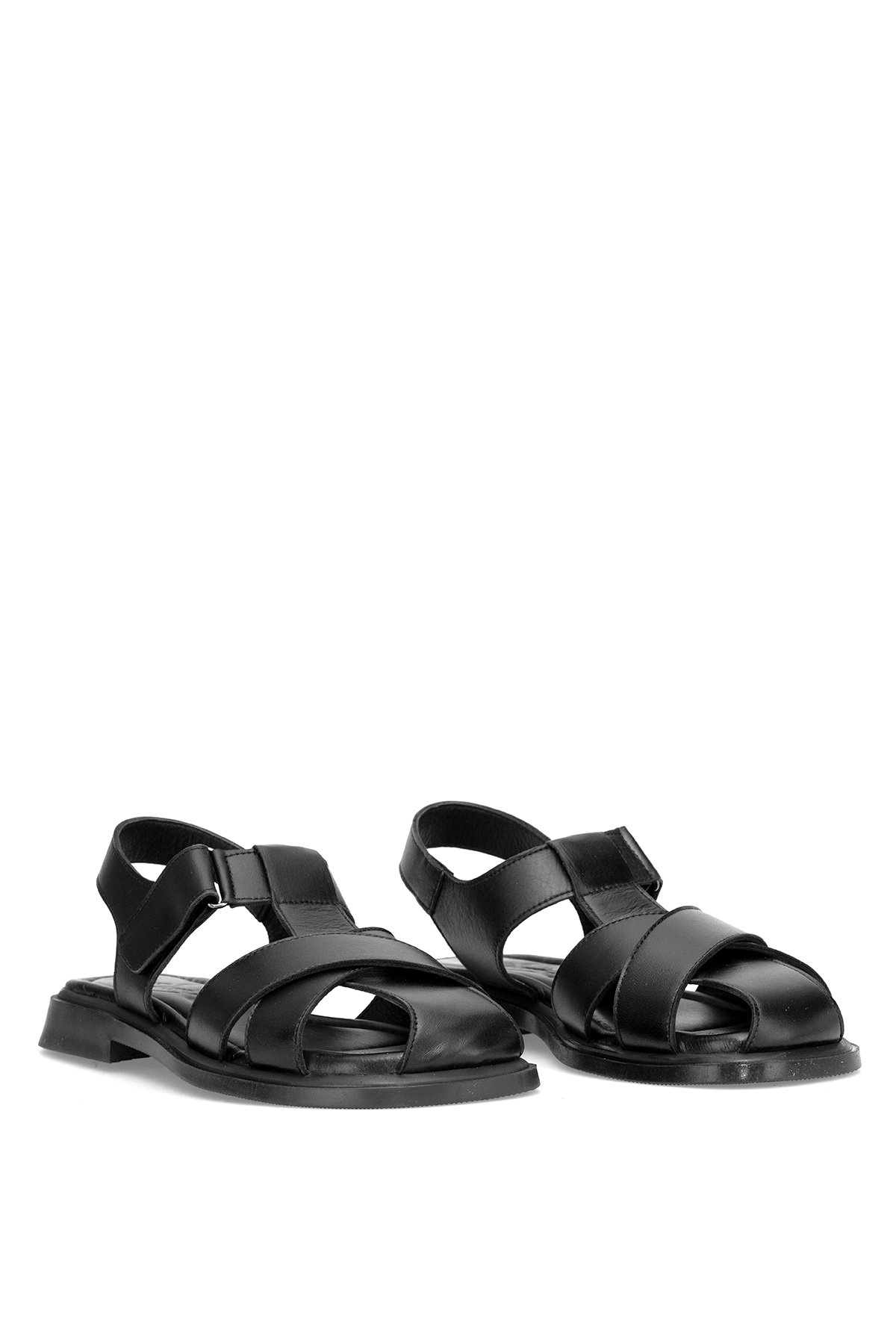 Ayakkabı Fuarı Taba Ayakkabı Fuarı Elit Hakiki ASVR460 Kadın Deri Düz Sandalet