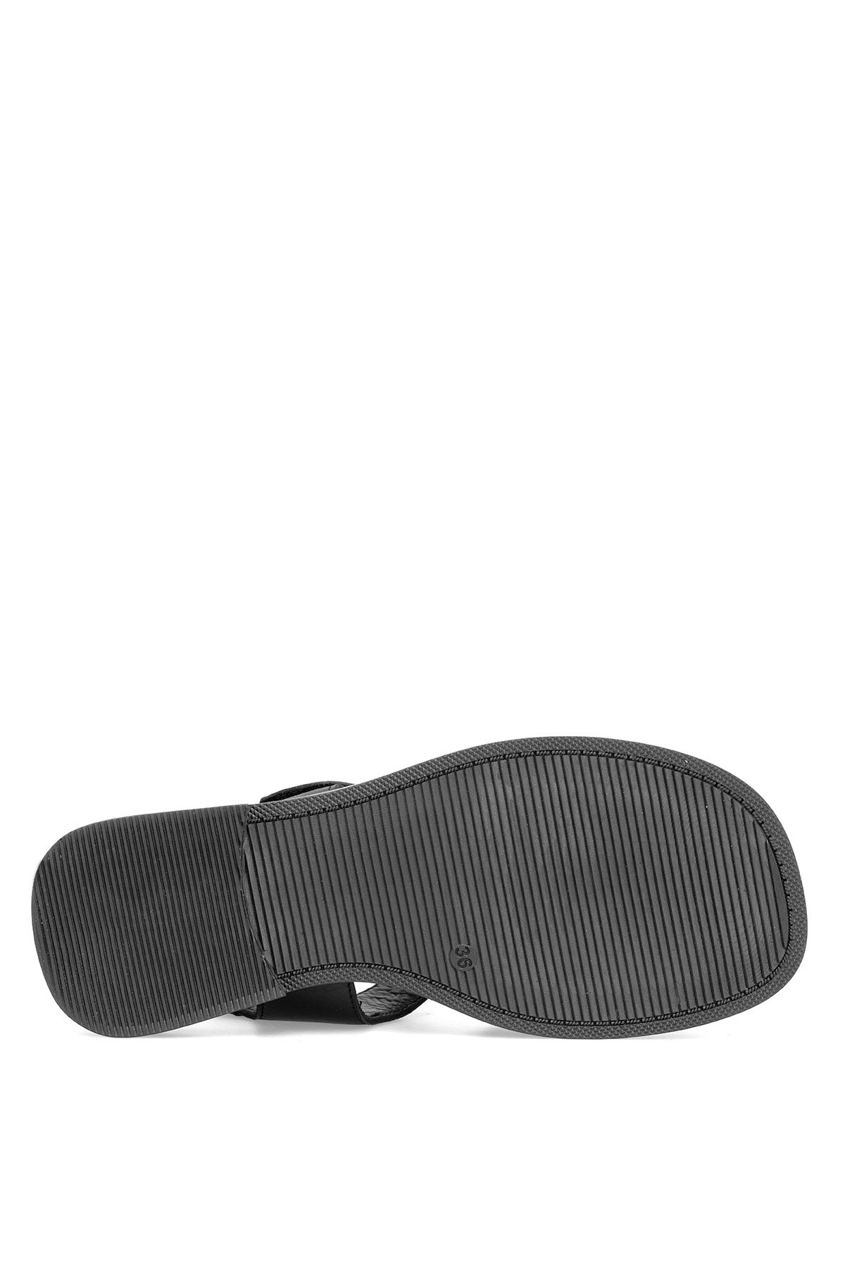 Ayakkabı Fuarı Taba Ayakkabı Fuarı Elit Hakiki ASVR460 Kadın Deri Düz Sandalet