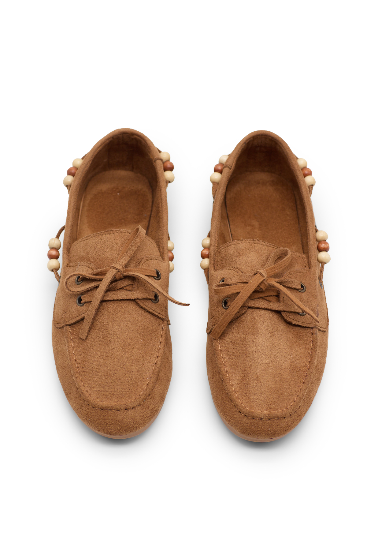 Tonny Black Kahverengi Tonny Black Rahat Kalip Kadın Boncuk Detaylı Günlük Babet