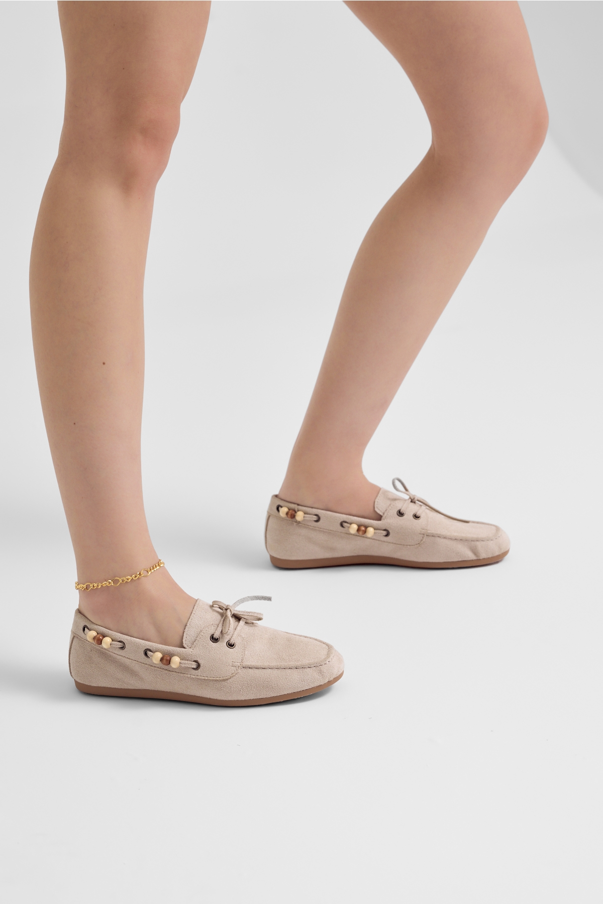 Tonny Black Kahverengi Tonny Black Rahat Kalip Kadın Boncuk Detaylı Günlük Babet